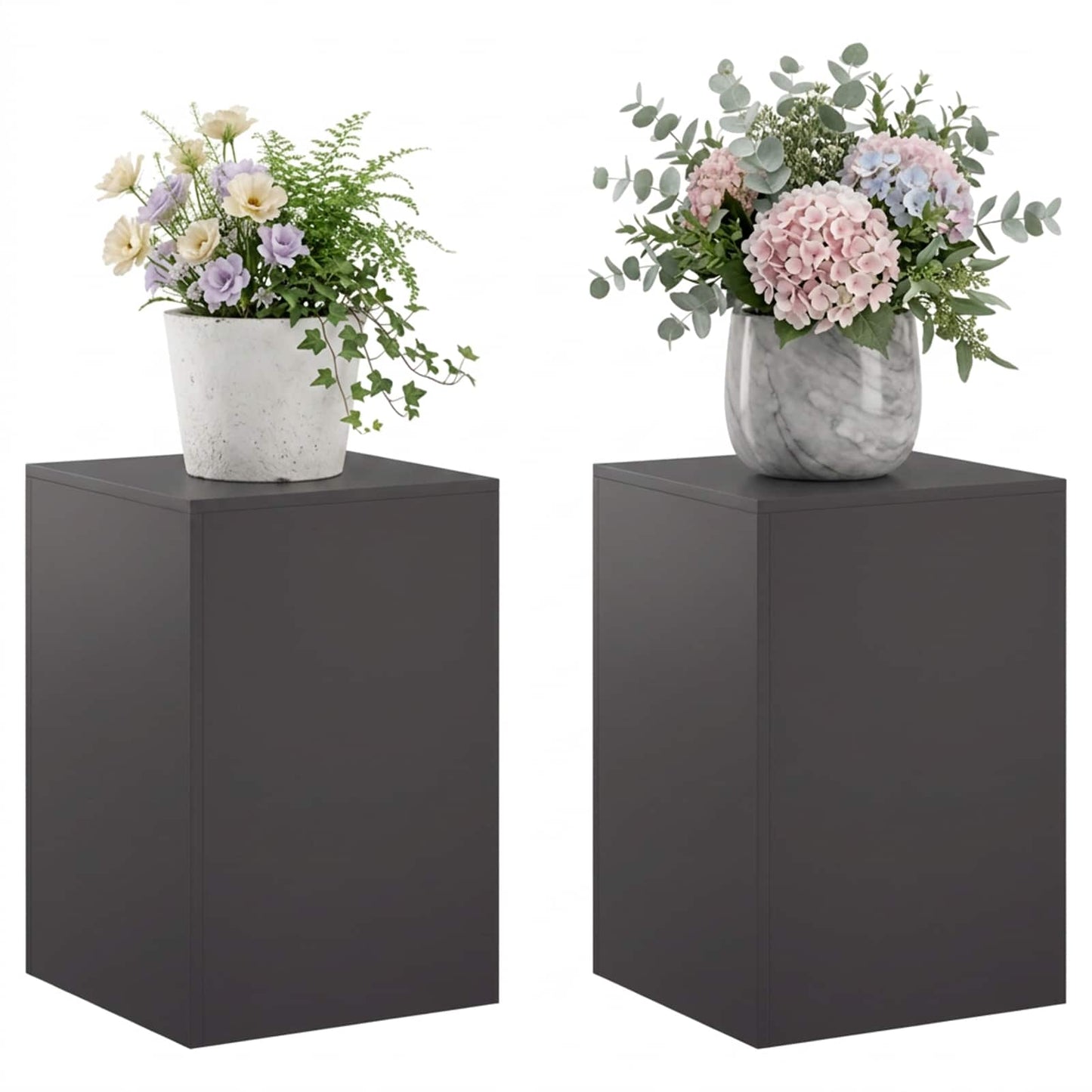vidaXL Βάση φυτών 2 pcs Μαύρο 40 x 40 x 60 cm Ατσάλι