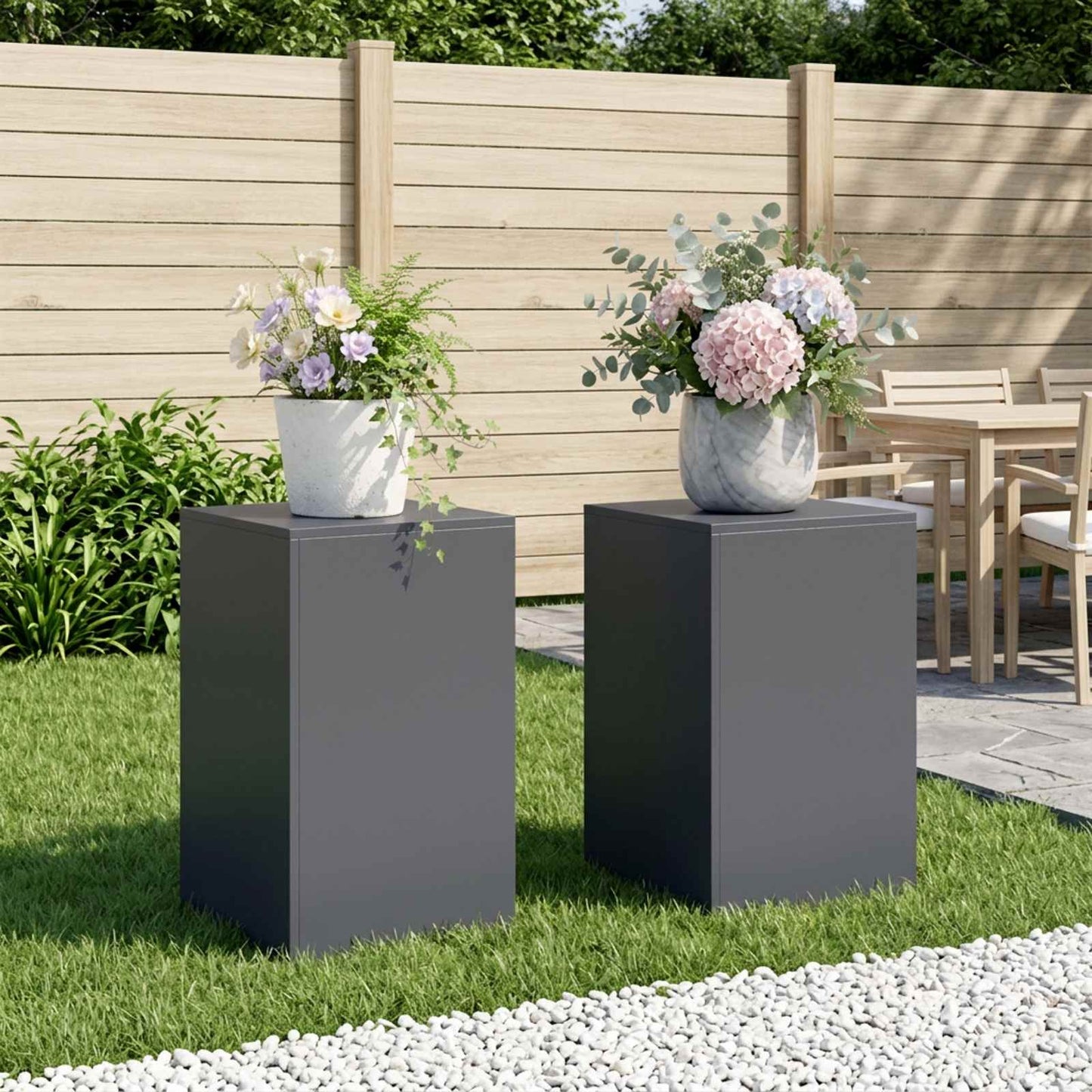 vidaXL Βάση φυτών 2 pcs Ανθρακί 40 x 40 x 60 cm Γαλβανισμένος Χάλυβας
