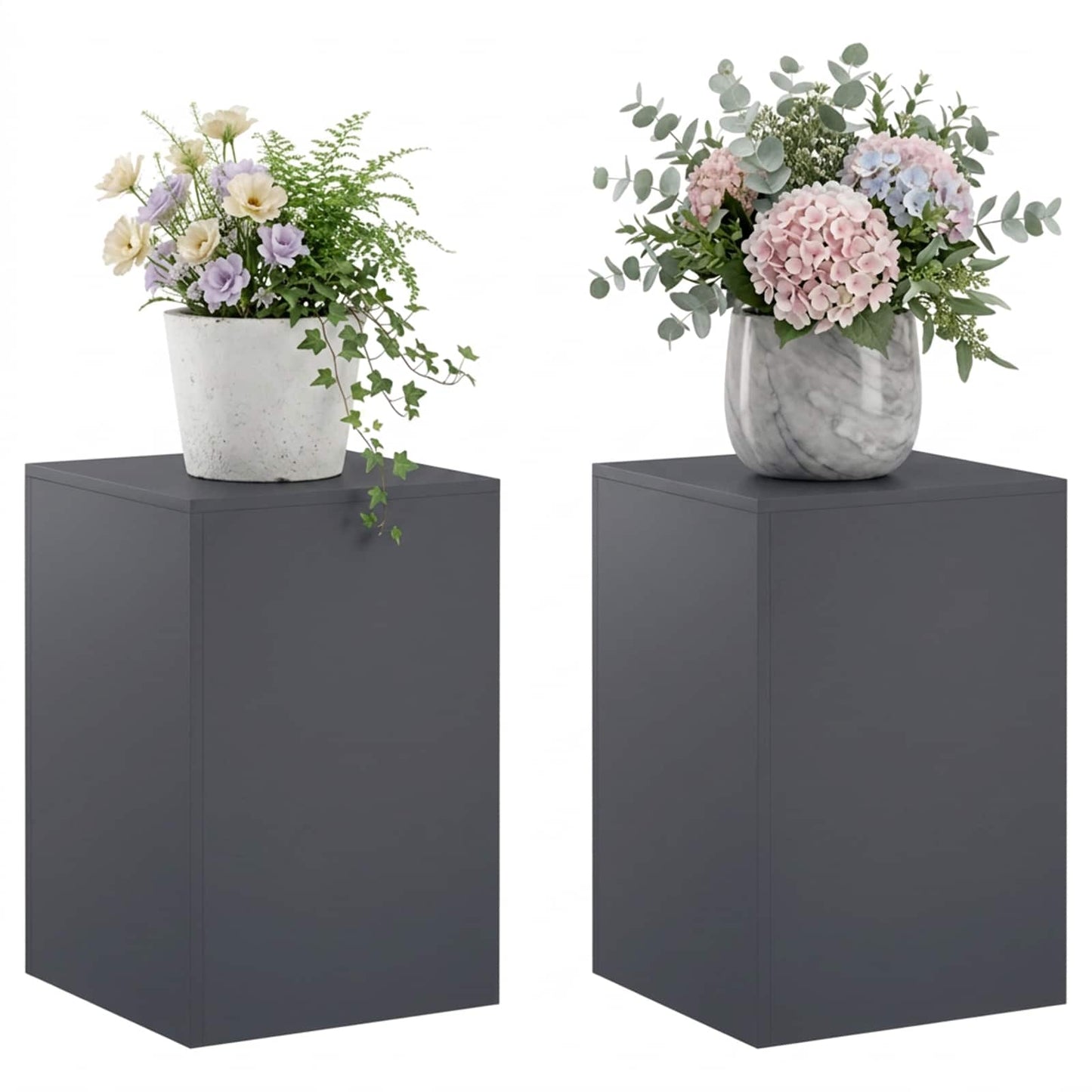 vidaXL Βάση φυτών 2 pcs Ανθρακί 40 x 40 x 60 cm Γαλβανισμένος Χάλυβας