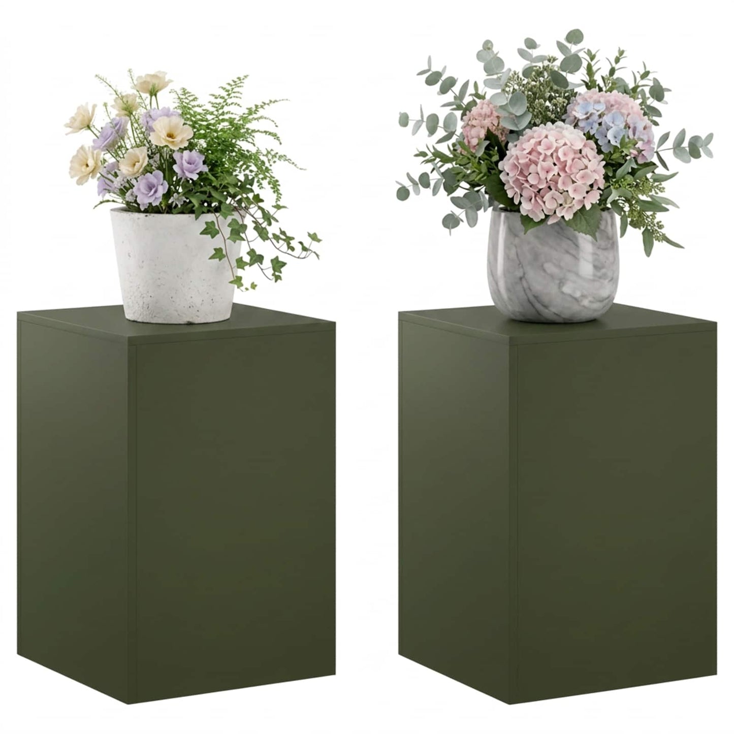 vidaXL Βάση φυτών 2 pcs Λαδί 40 x 40 x 60 cm Ατσάλι