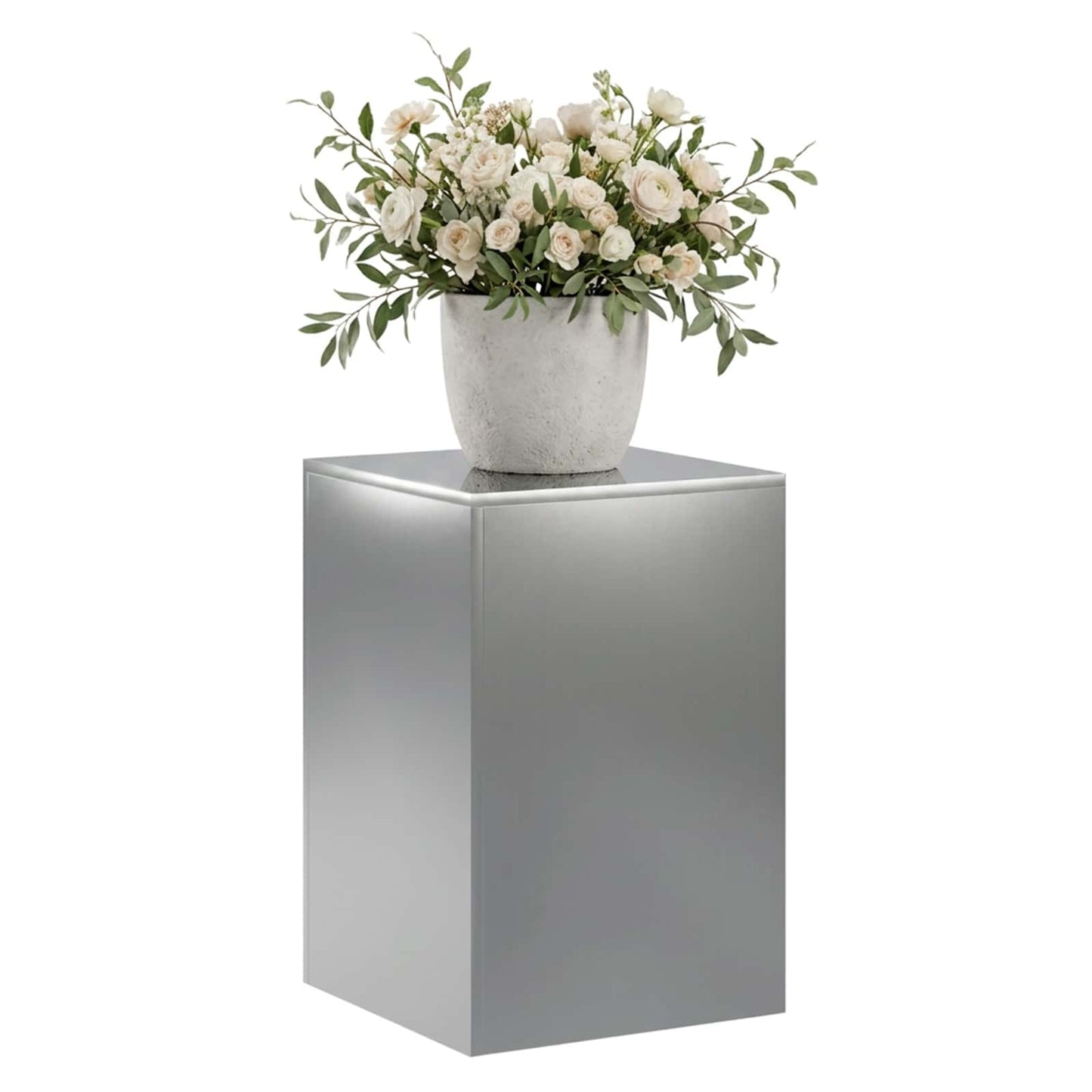 vidaXL Βάση φυτών Ασημί 40 x 40 x 60 cm Ατσάλι