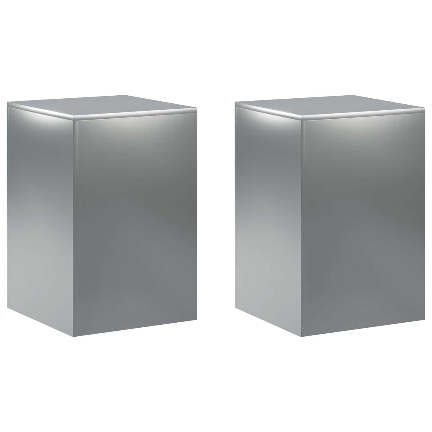 vidaXL Βάση φυτών 2 pcs Ασημί 40 x 40 x 60 cm Ανοξείδωτο Ατσάλι
