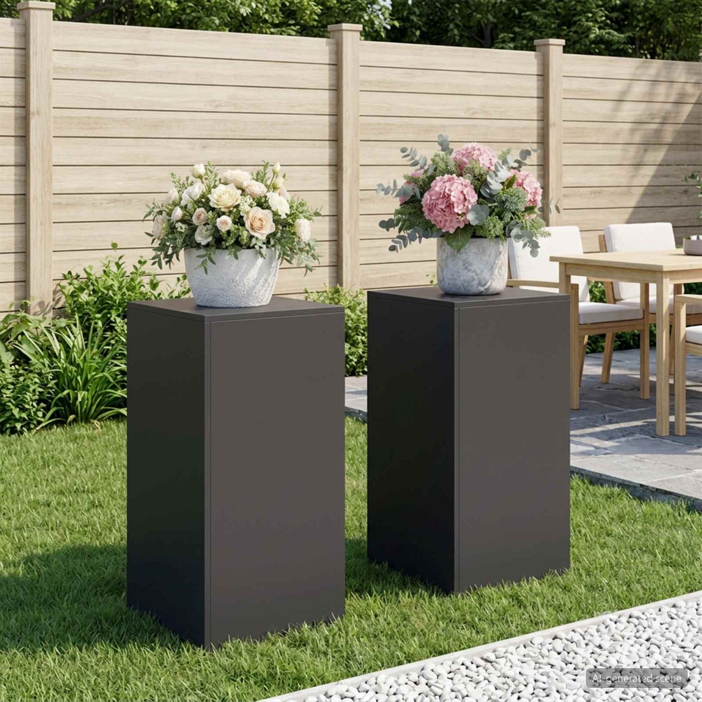 vidaXL Βάση φυτών 2 pcs Μαύρο 40 x 40 x 80 cm Ατσάλι