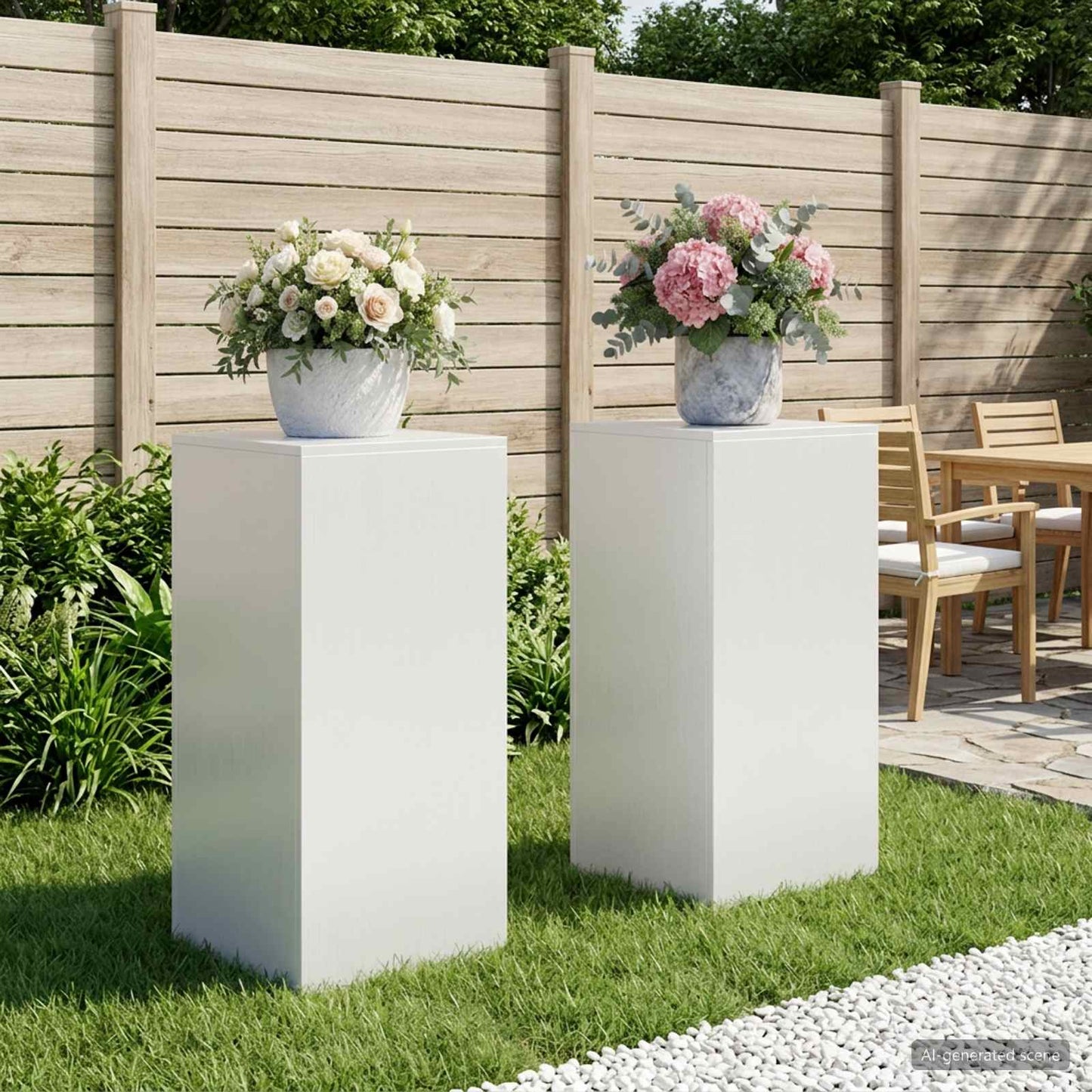 vidaXL Βάση φυτών 2 pcs Λευκό 40 x 40 x 80 cm Ατσάλι