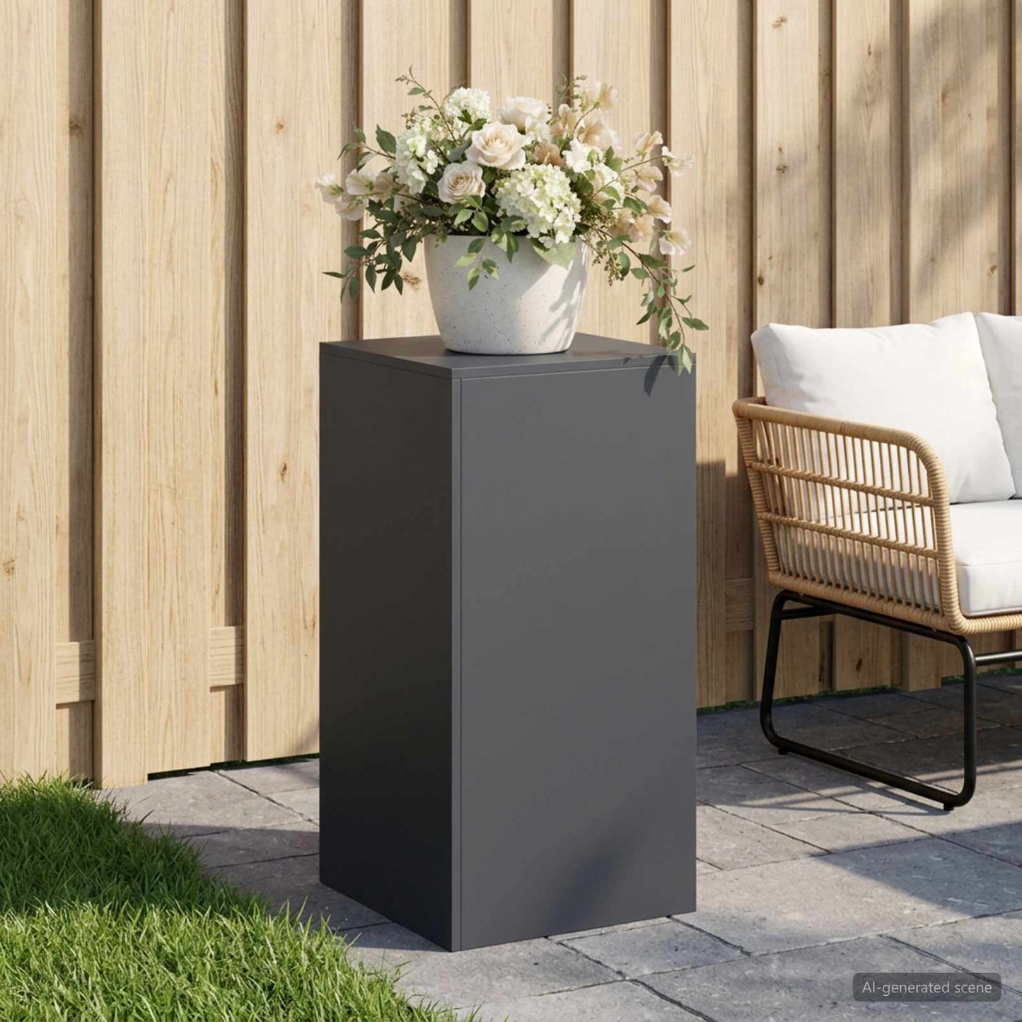 vidaXL Βάση φυτών Ανθρακί 40 x 40 x 80 cm Ανοξείδωτο Ατσάλι