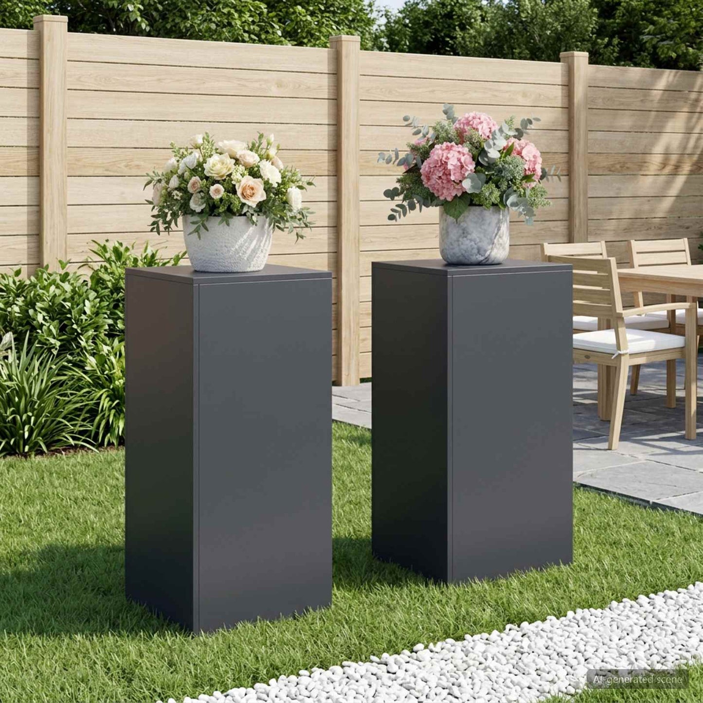 vidaXL Βάση φυτών 2 pcs Ανθρακί 40 x 40 x 80 cm Γαλβανισμένος Χάλυβας