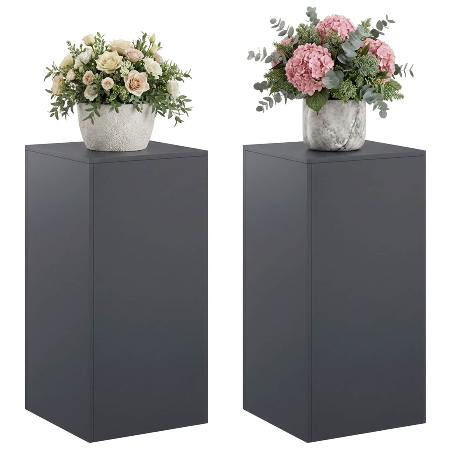 vidaXL Βάση φυτών 2 pcs Ανθρακί 40 x 40 x 80 cm Γαλβανισμένος Χάλυβας