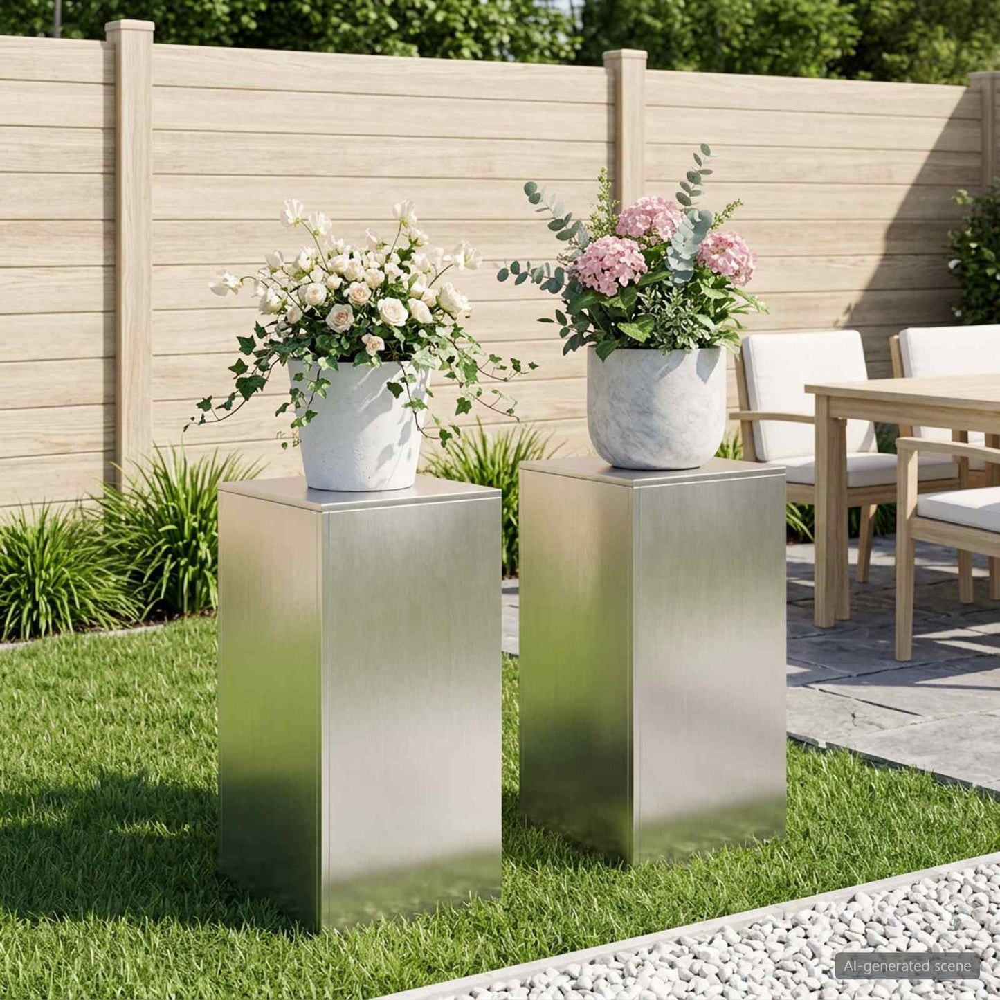 vidaXL Βάση φυτών 2 pcs Ασημί 40 x 40 x 80 cm Ατσάλι