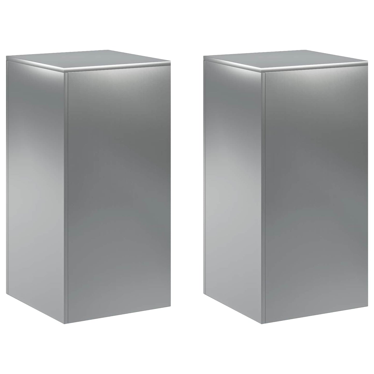 vidaXL Βάση φυτών 2 pcs Ασημί 40 x 40 x 80 cm Ανοξείδωτο Ατσάλι