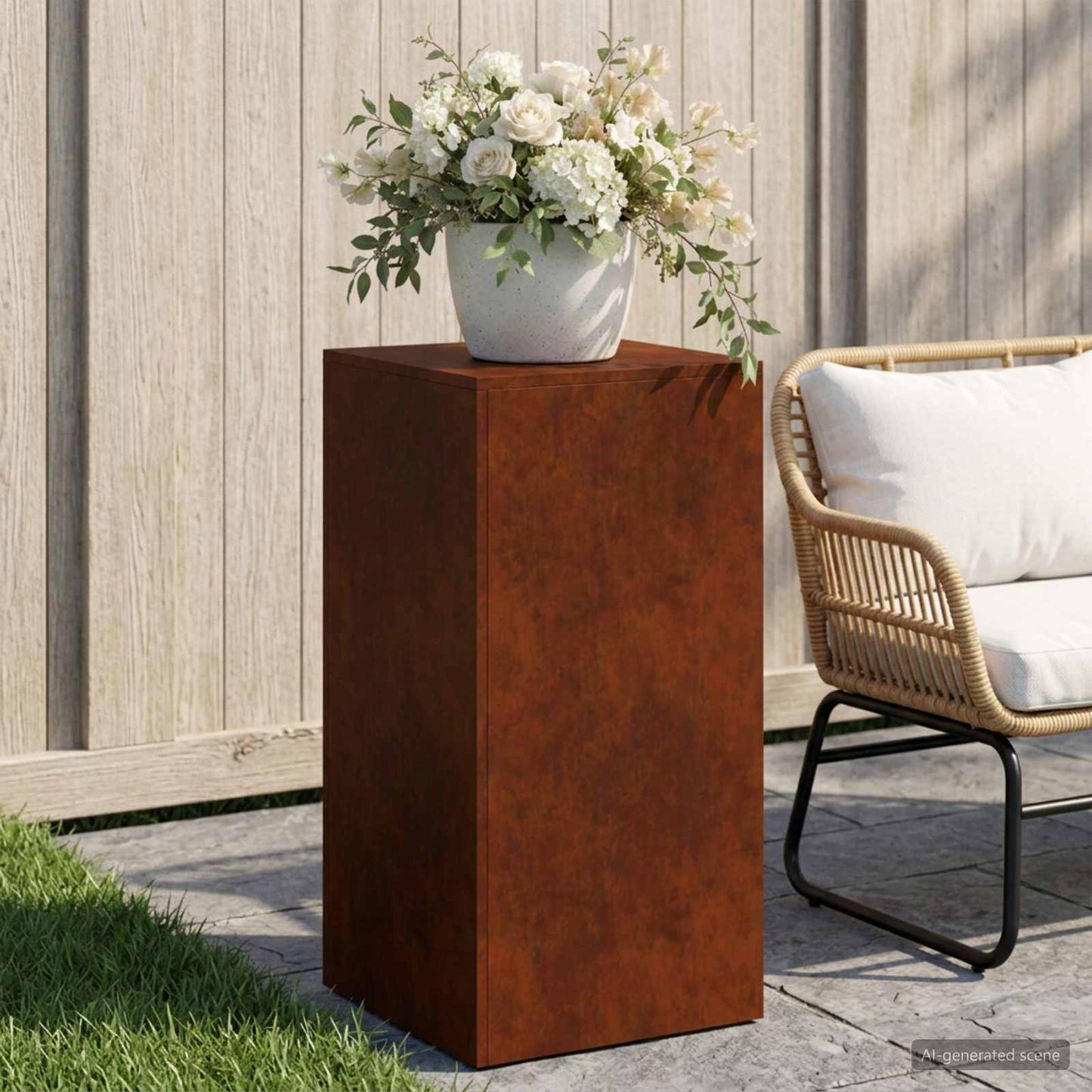 vidaXL Βάση φυτών Σκ rusty 40 x 40 x 80 cm Ατσάλι Σκληρυθέν στον Αέρα