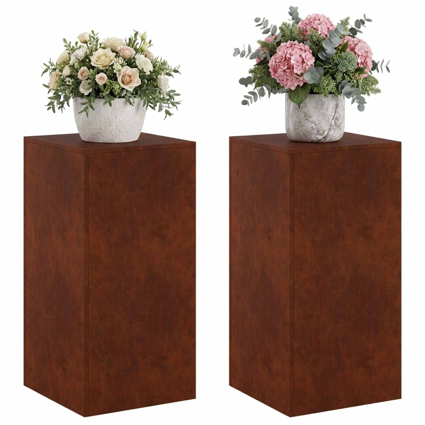 vidaXL Βάση φυτών 2 pcs Σκ rusty 40 x 40 x 80 cm