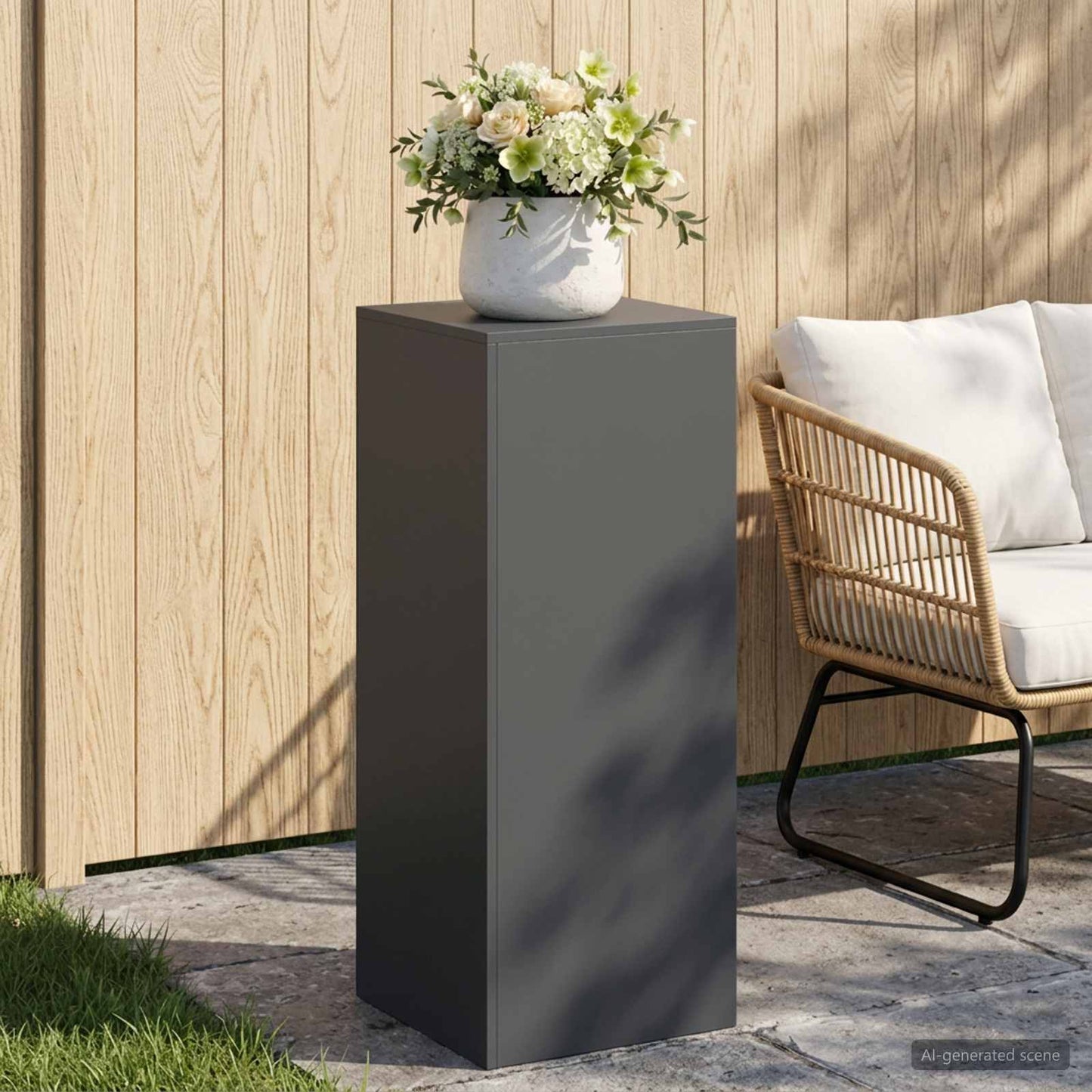 vidaXL Βάση φυτών Ανθρακί 40 x 40 x 100 cm Ανοξείδωτο Ατσάλι
