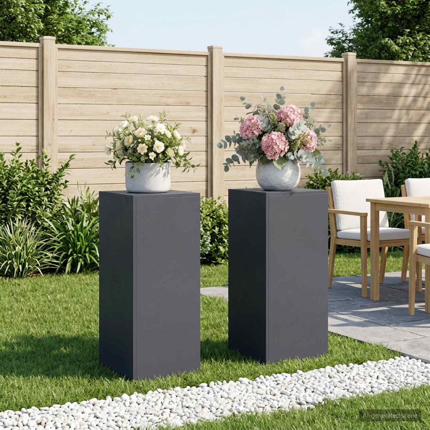 vidaXL Βάση φυτών 2 pcs Ανθρακί 40 x 40 x 100 cm Γαλβανισμένος Χάλυβας