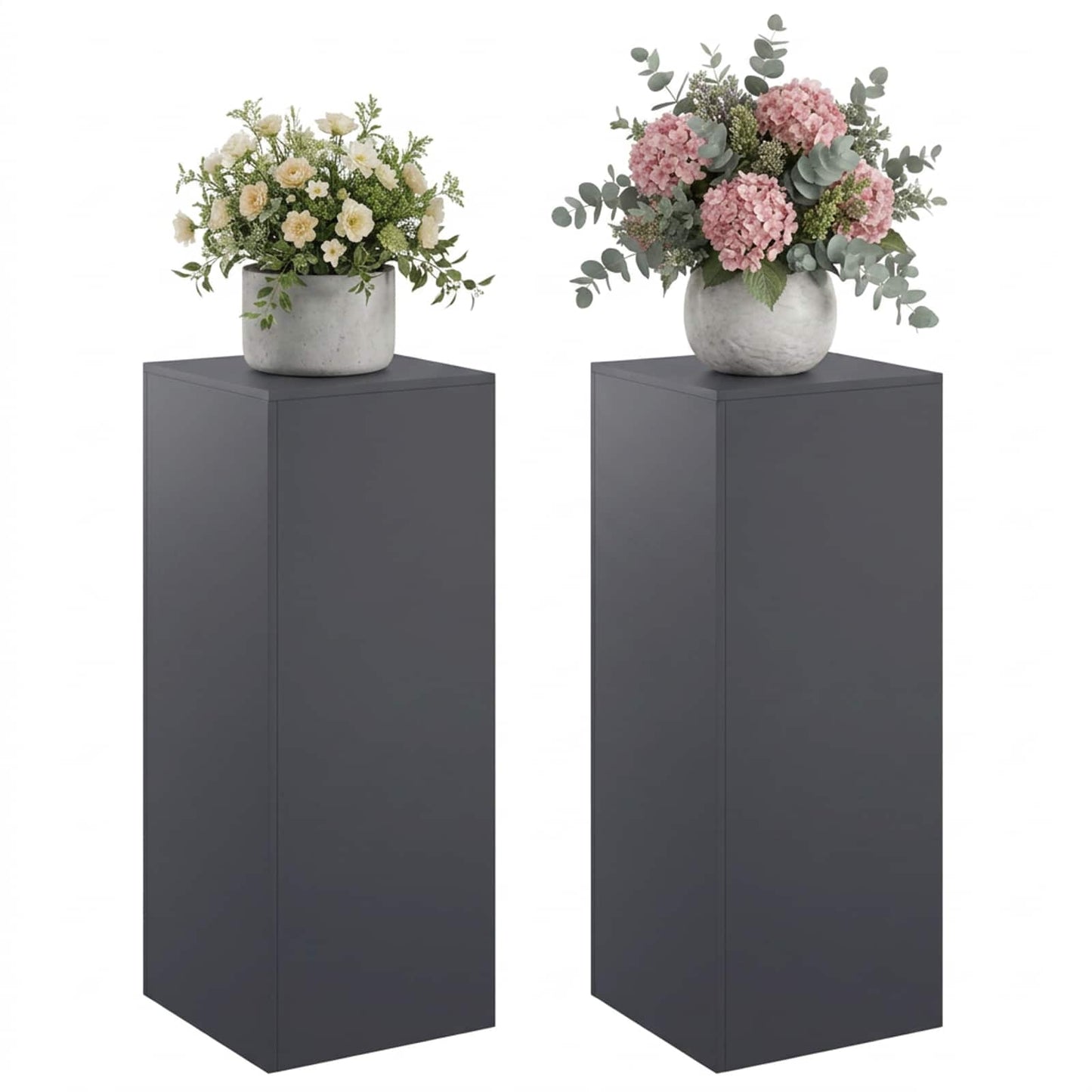 vidaXL Βάση φυτών 2 pcs Ανθρακί 40 x 40 x 100 cm Γαλβανισμένος Χάλυβας