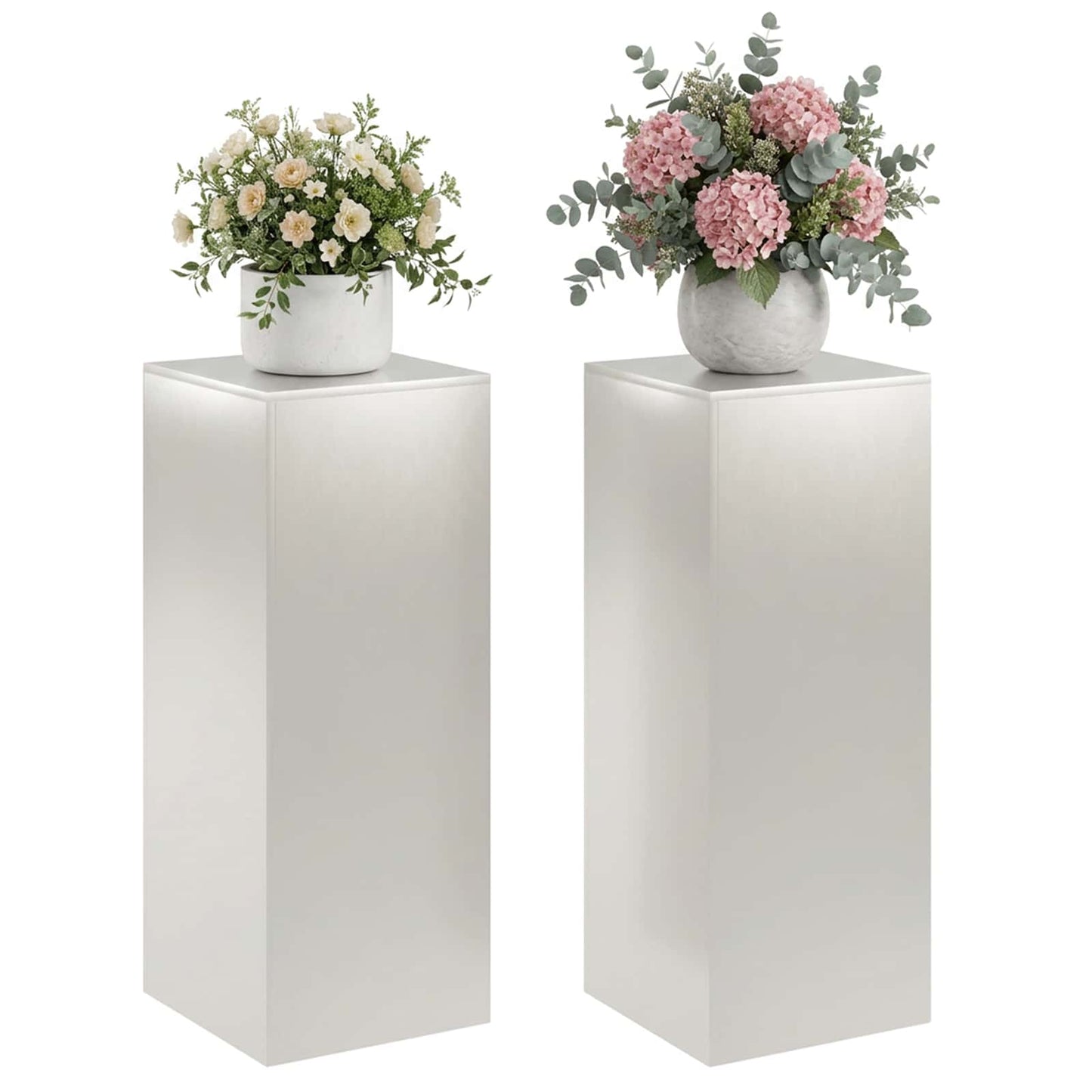 vidaXL Βάση φυτών 2 pcs Ασημί 40 x 40 x 100 cm Ατσάλι