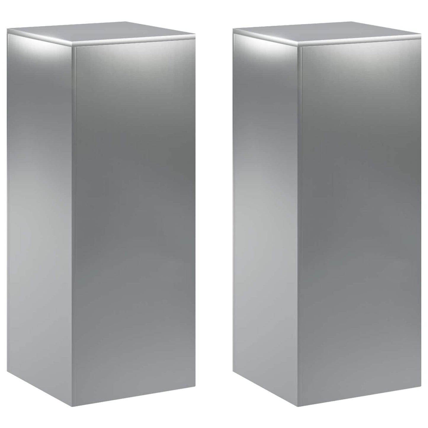 vidaXL Βάση φυτών 2 pcs Ασημί 40 x 40 x 100 cm Ανοξείδωτο Ατσάλι