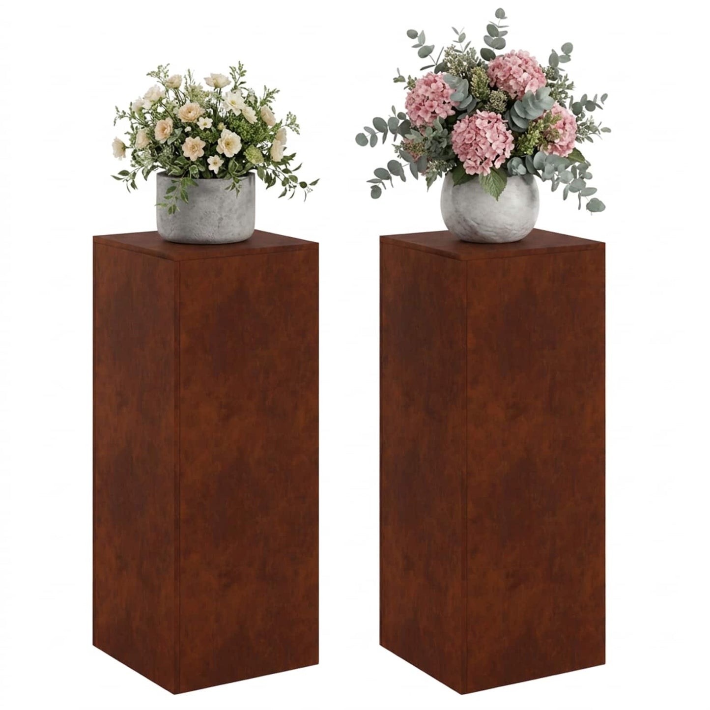 vidaXL Βάση φυτών 2 τμχ. Σκ rusty 40 x 40 x 100 cm