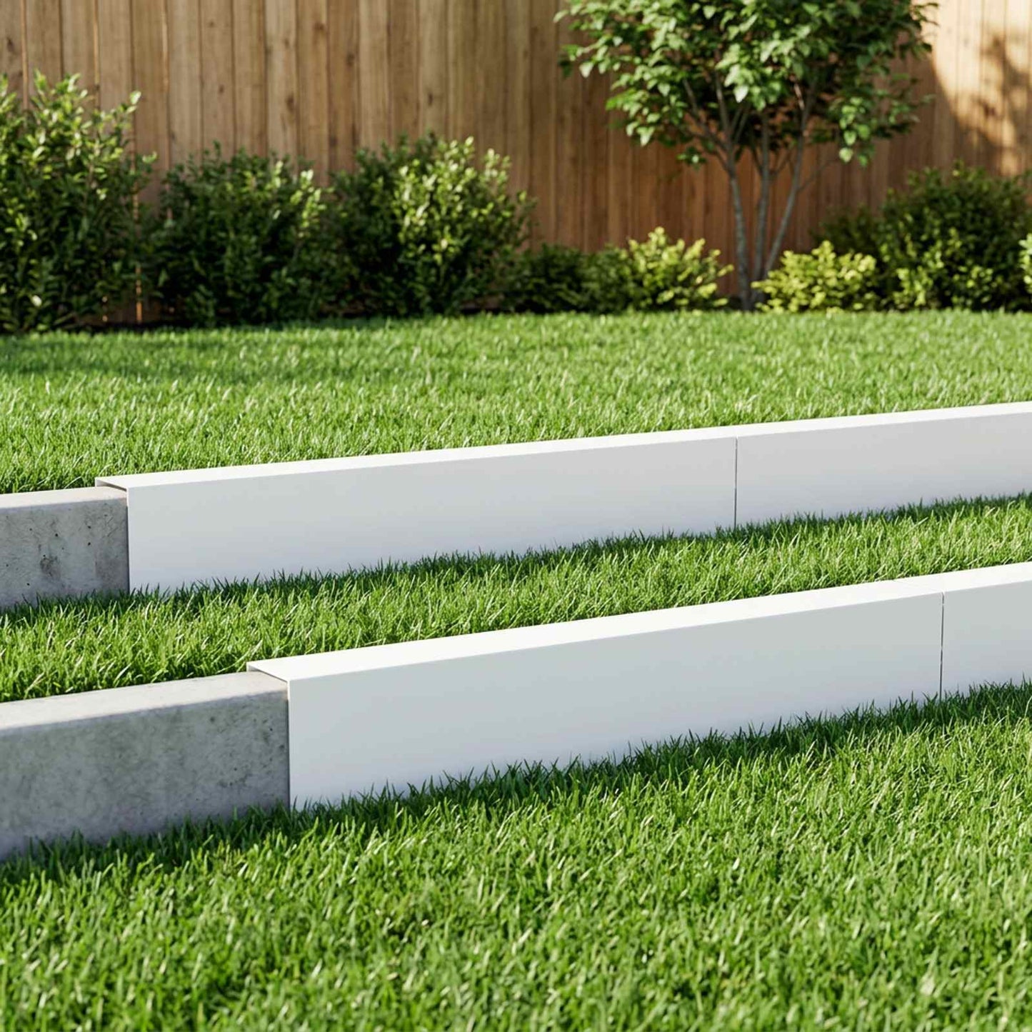 vidaXL Προφίλ επικάλυψης κήπου 10 τμχ. 100 x 10 x 15 cm Ατσάλι Λευκό