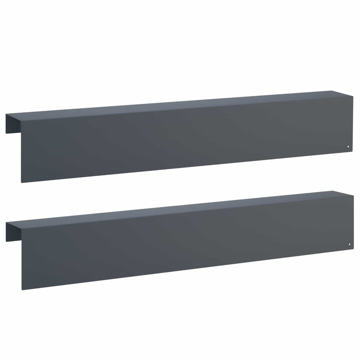 vidaXL Προφίλ επικάλυψης κήπου 2 τμχ. 100 x 10 x 15 cm Ατσάλι Ανθρακί