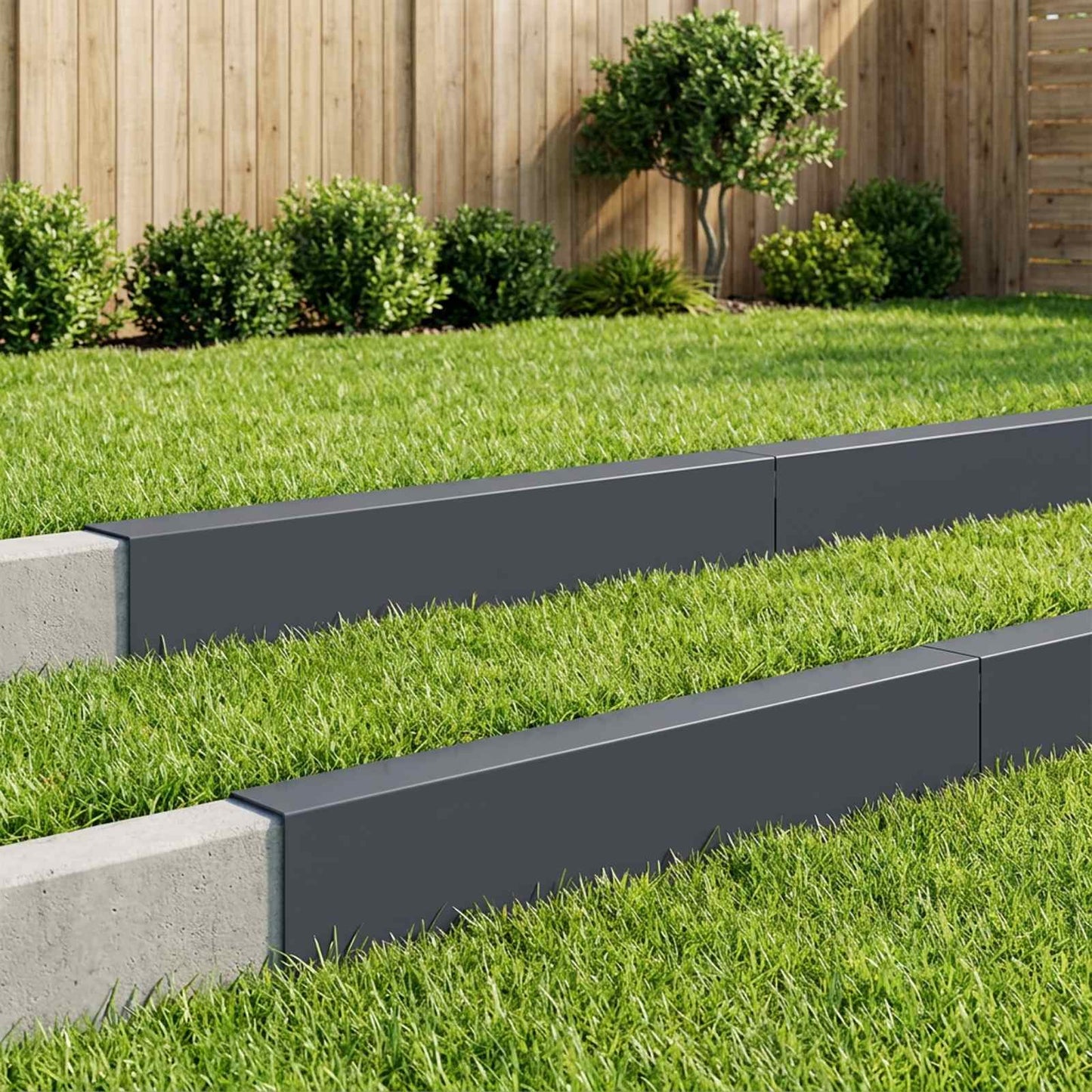 vidaXL Προφίλ επικάλυψης κήπου 10 τμχ. 100 x 15 x 15 εκ. Ατσάλι