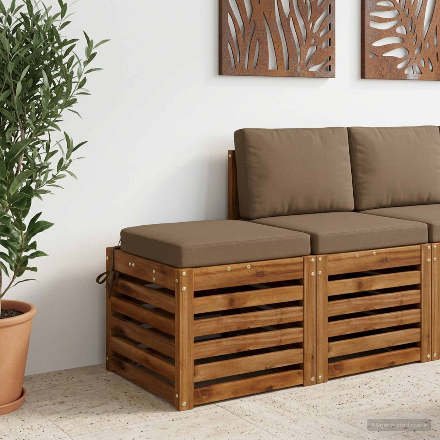vidaXL Μαξιλάρι 1 Τεμαχίου SOEST 100% Πολυεστέρας Taupe 40 x 40 x 7 cm