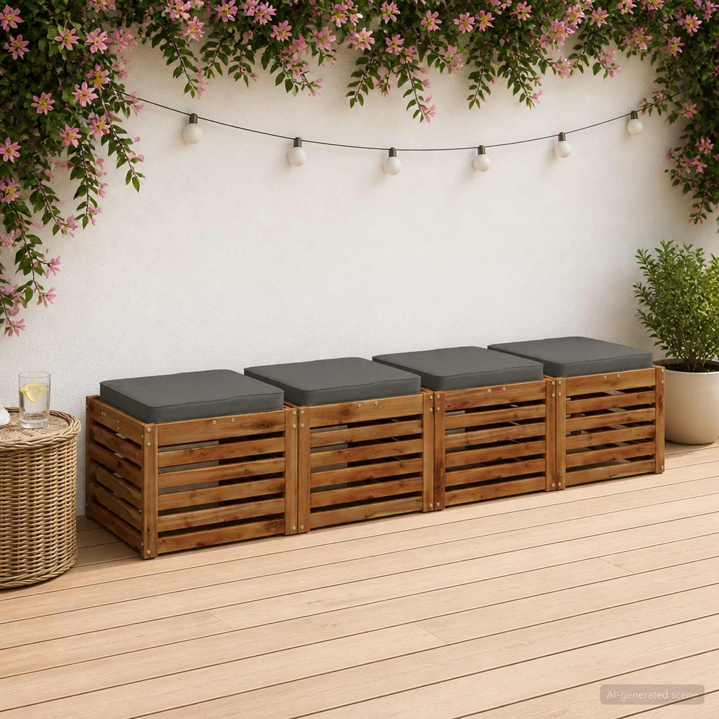 vidaXL Μαξιλάρια καθιστικού 4 κομματιών VUGHT 4 pcs 100% Πολυεστέρας