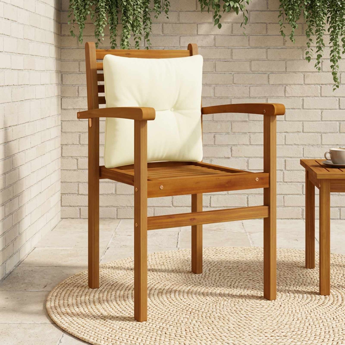vidaXL Μαξιλάρι πλάτης PUTTEN 100% Πολυεστέρας Κρεμ 40 x 40 x 10 cm