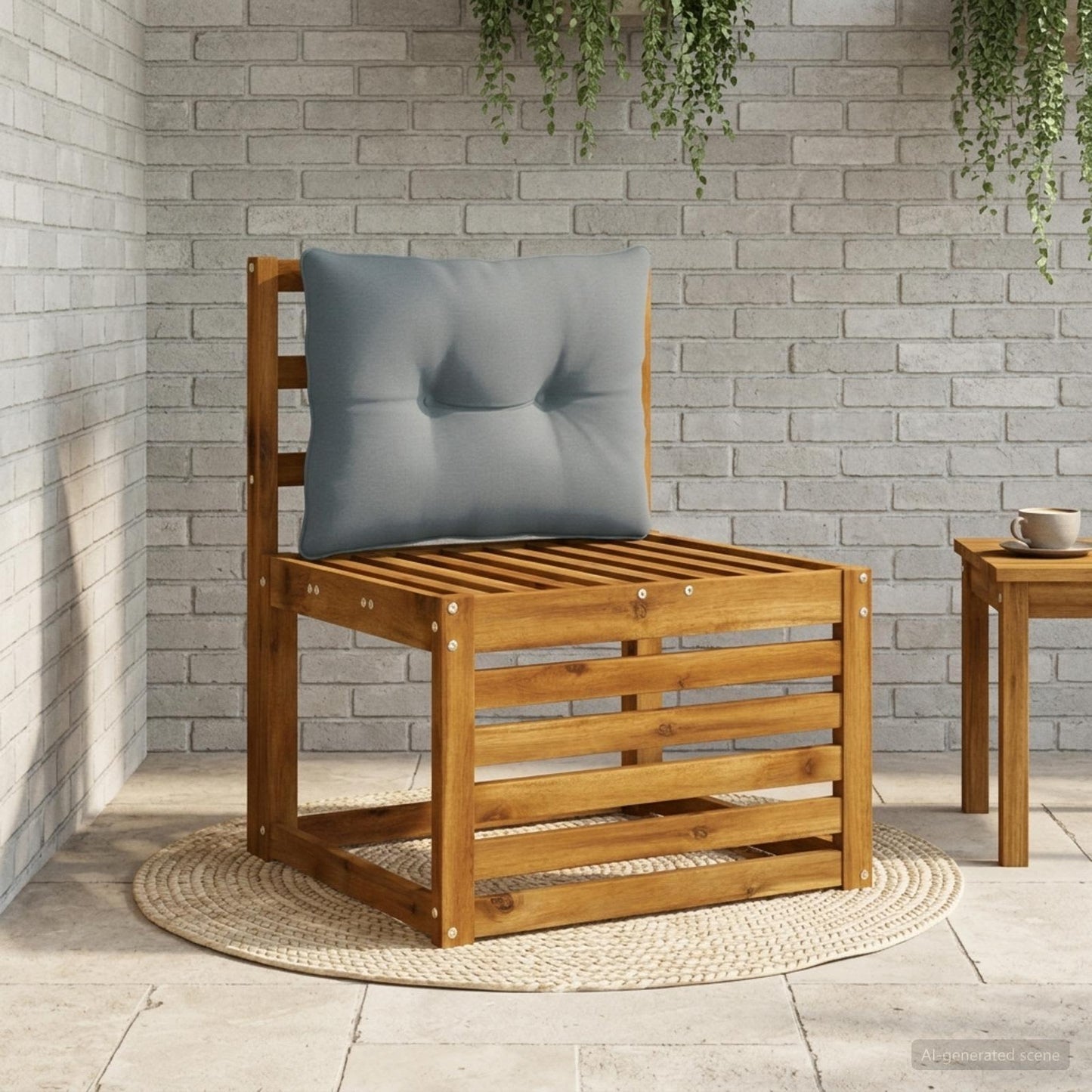 vidaXL Μαξιλάρι πλάτης PUTTEN 100% Πολυεστέρας Μπλε 60 x 40 x 10 cm