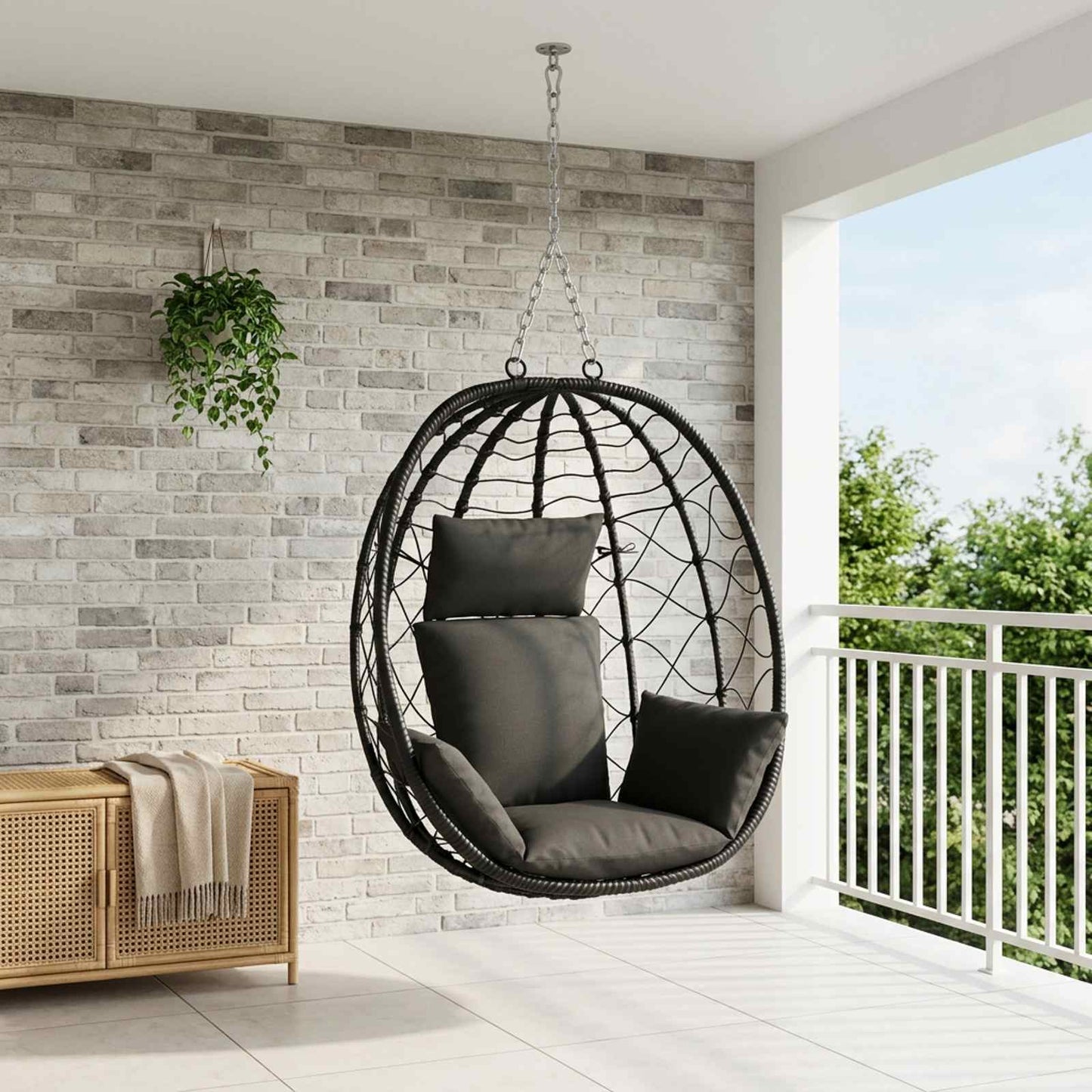 vidaXL Κάθισμα Adirondack PUTTEN 100% Πολυεστέρας Μαύρο