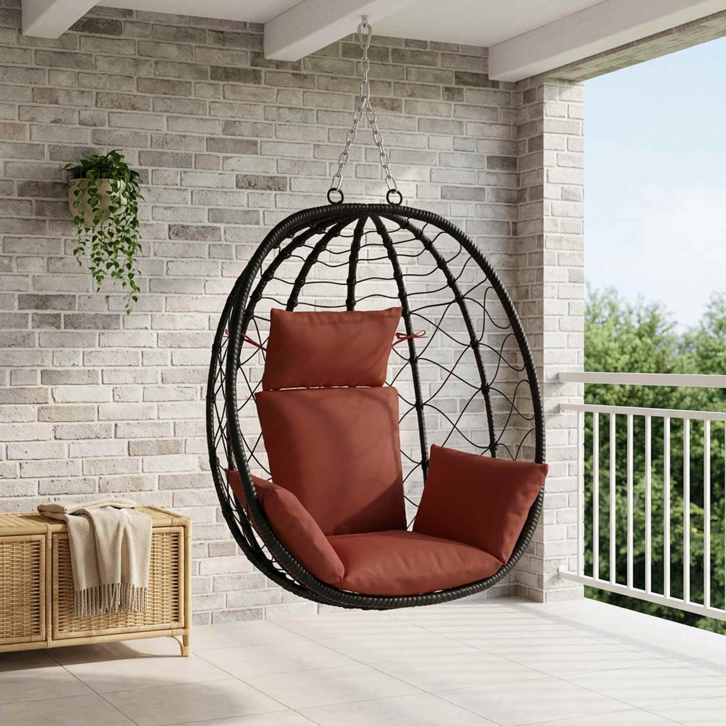 vidaXL Κάθισμα Adirondack PUTTEN 100% Πολυεστέρας Κόκκινο