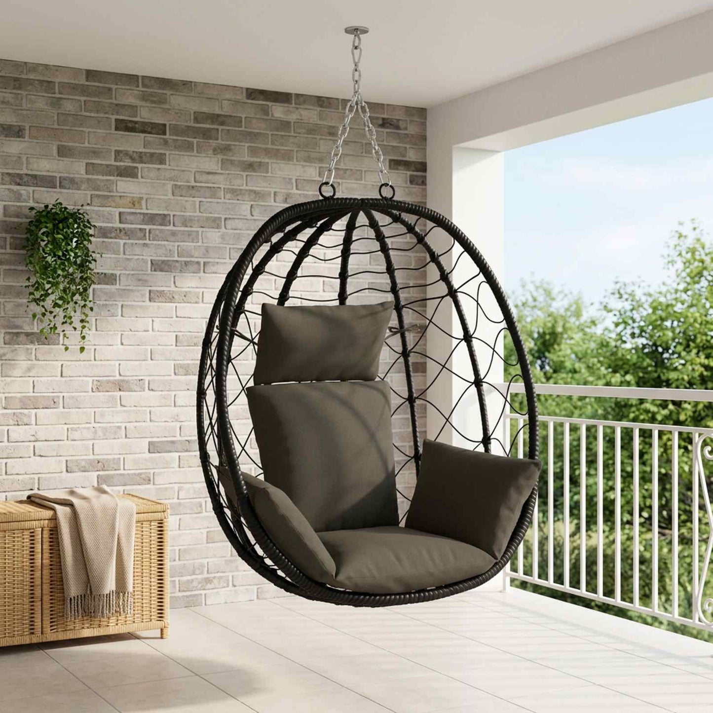 vidaXL Κάθισμα Adirondack PUTTEN 100% Πολυεστέρας Ανθρακί