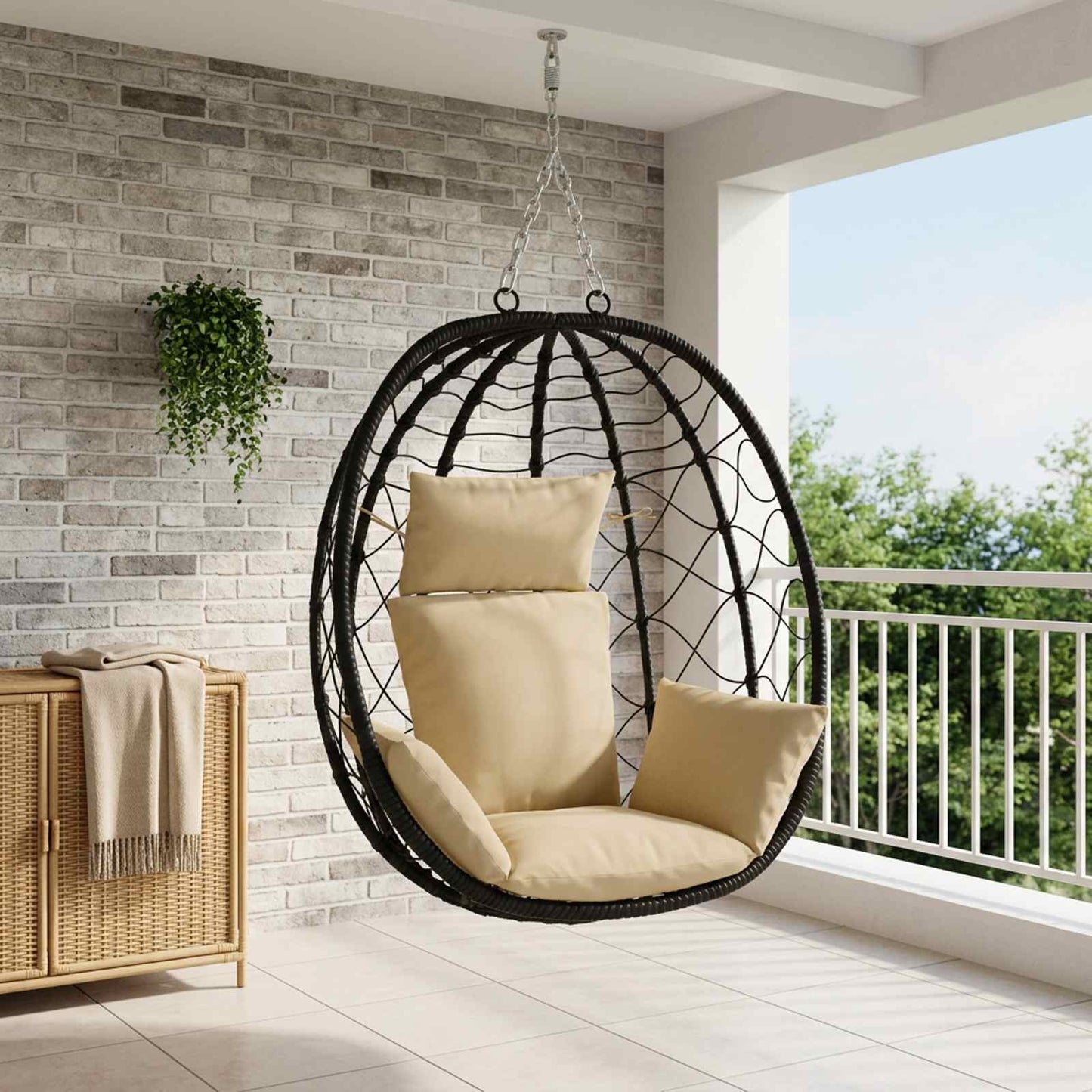 vidaXL Κάθισμα Adirondack PUTTEN 100% Πολυεστέρας Μπεζ