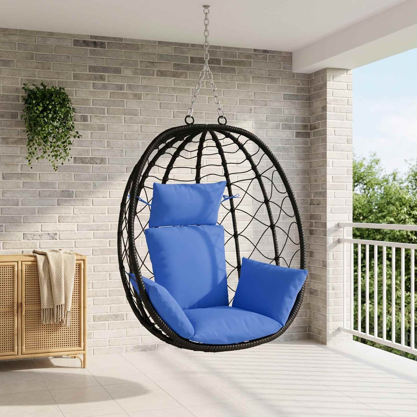 vidaXL Κάθισμα Adirondack PUTTEN 100% Πολυεστέρας Βασιλικό Μπλε