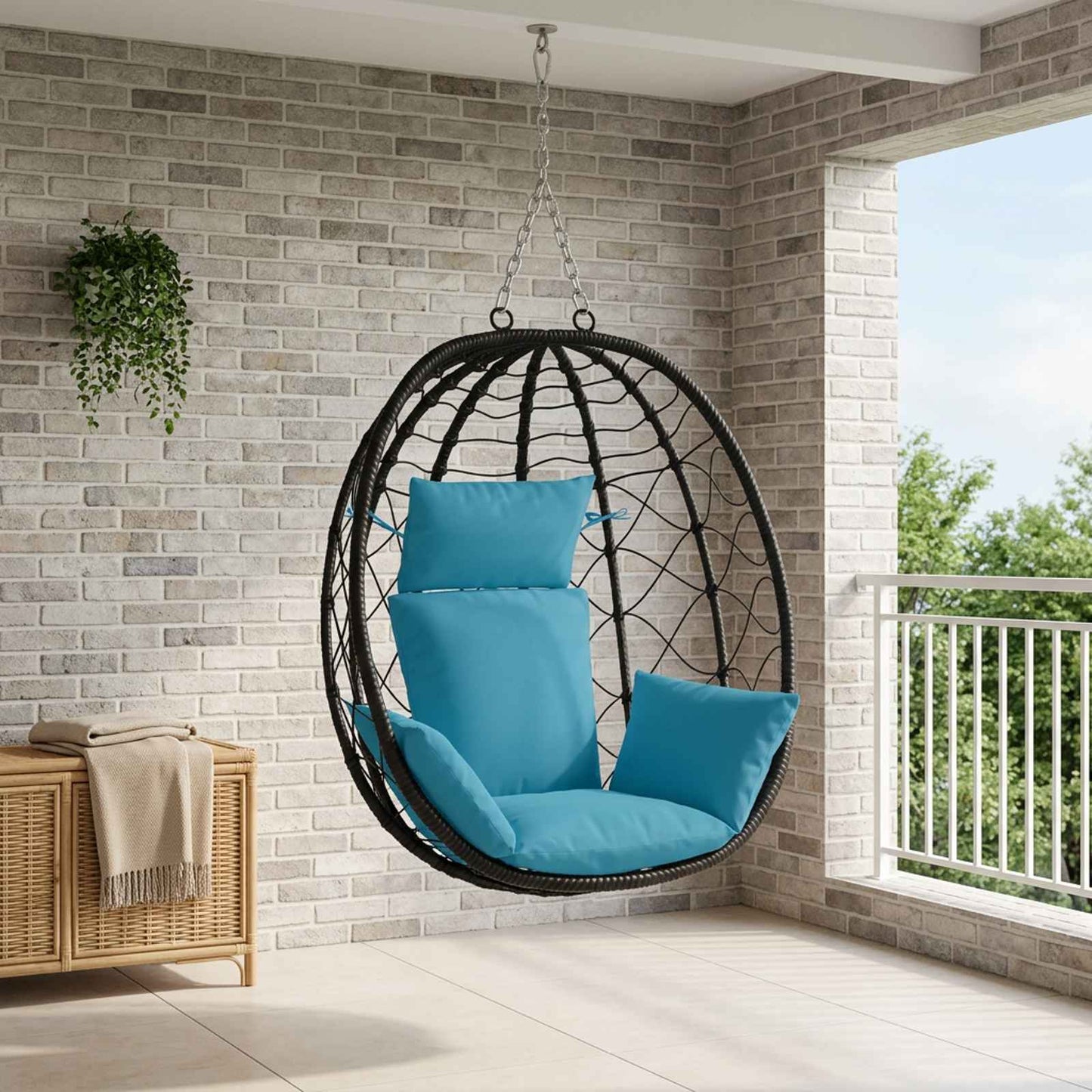 vidaXL Κάθισμα Adirondack PUTTEN 100% Πολυεστέρας Γαλάζιο