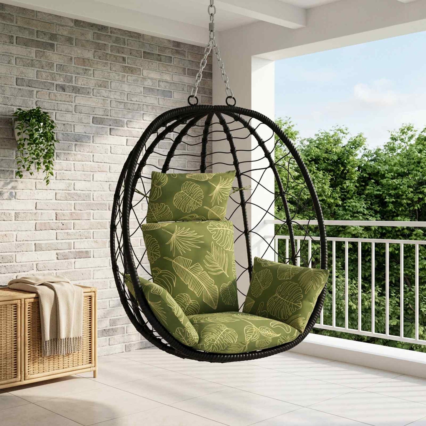 vidaXL Κάθισμα Adirondack PUTTEN 100% Πολυεστέρας Σχέδιο Φύλλου