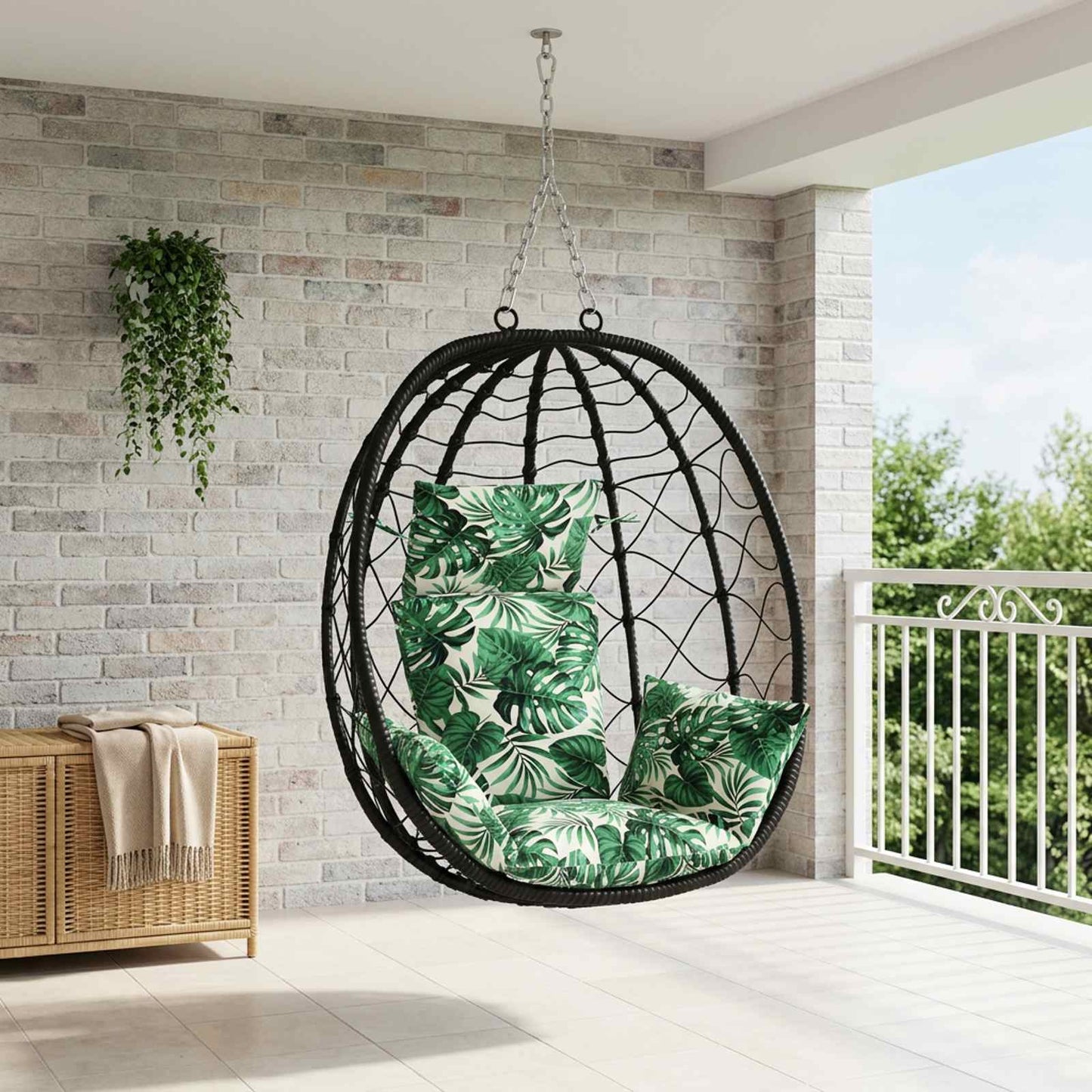vidaXL Κάθισμα Adirondack PUTTEN 100% Πολυεστέρας Σχέδιο Φύλλων