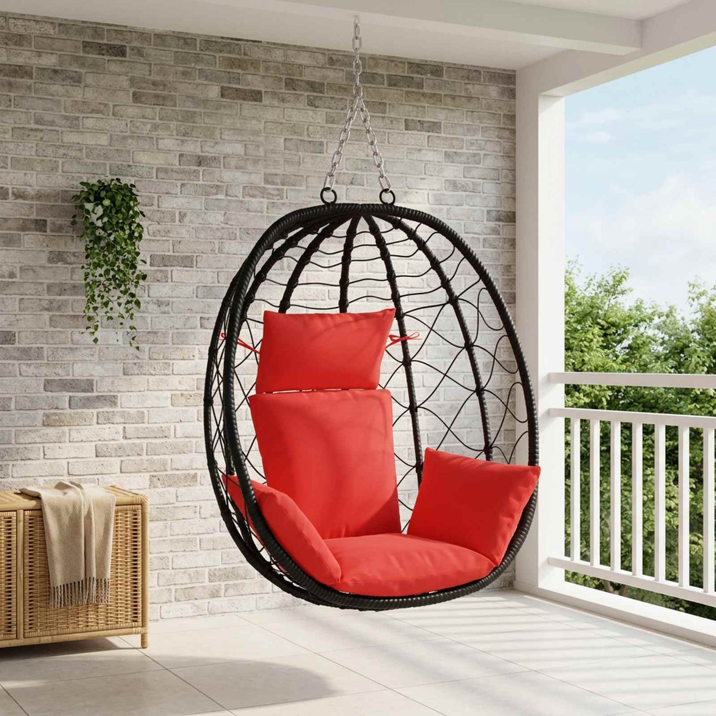 vidaXL Κάθισμα Adirondack PUTTEN 100% Πολυεστέρας Κόκκινο