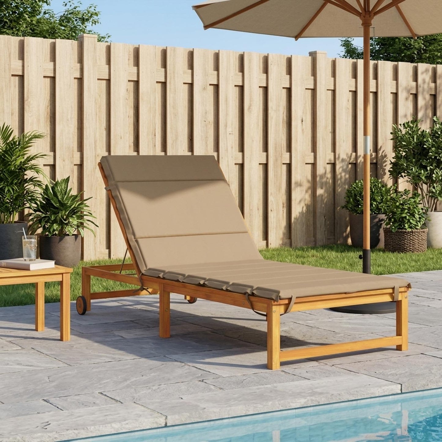 vidaXL Μαξιλάρι Ξαπλώστρας GEMERT 100% Πολυεστέρας Taupe