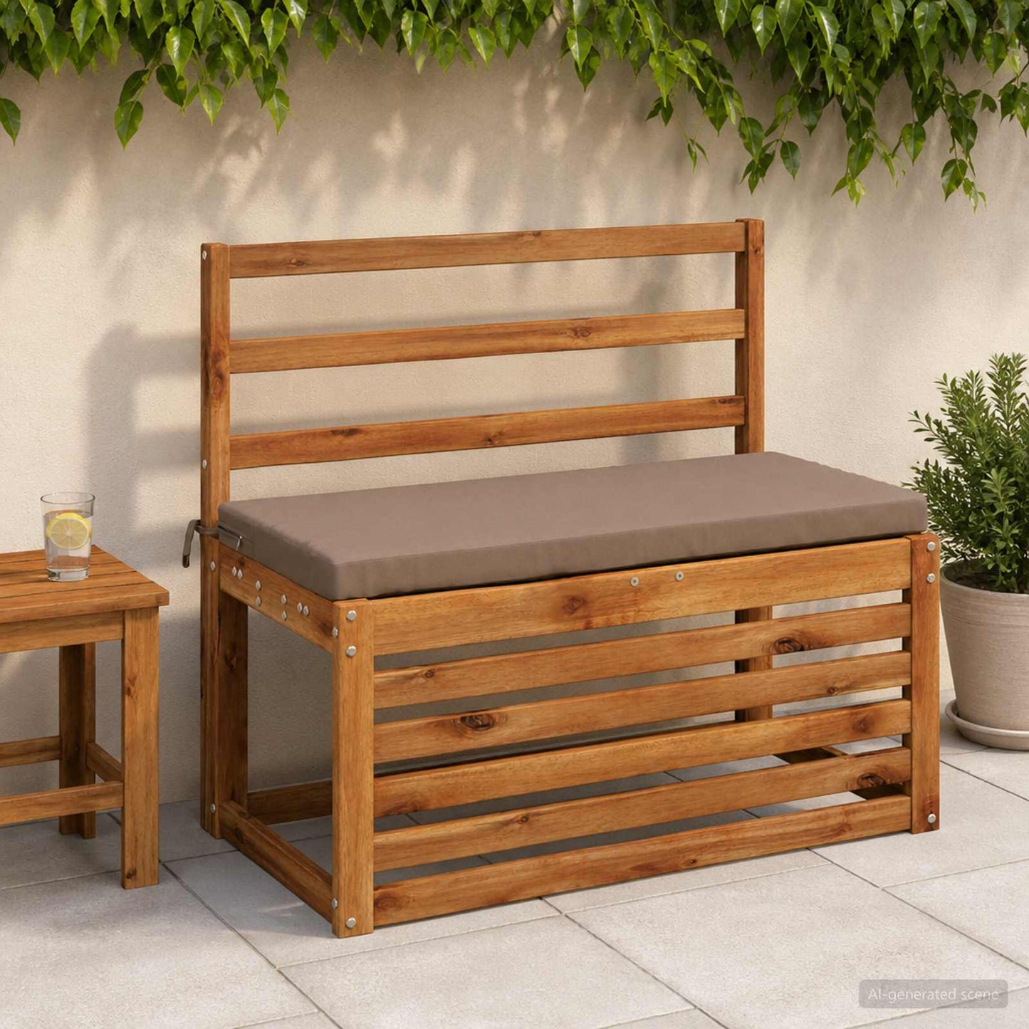 vidaXL Μαξιλάρι πάγκου SOEST 100% Πολυεστέρας Taupe 80 x 40 x 5 εκ