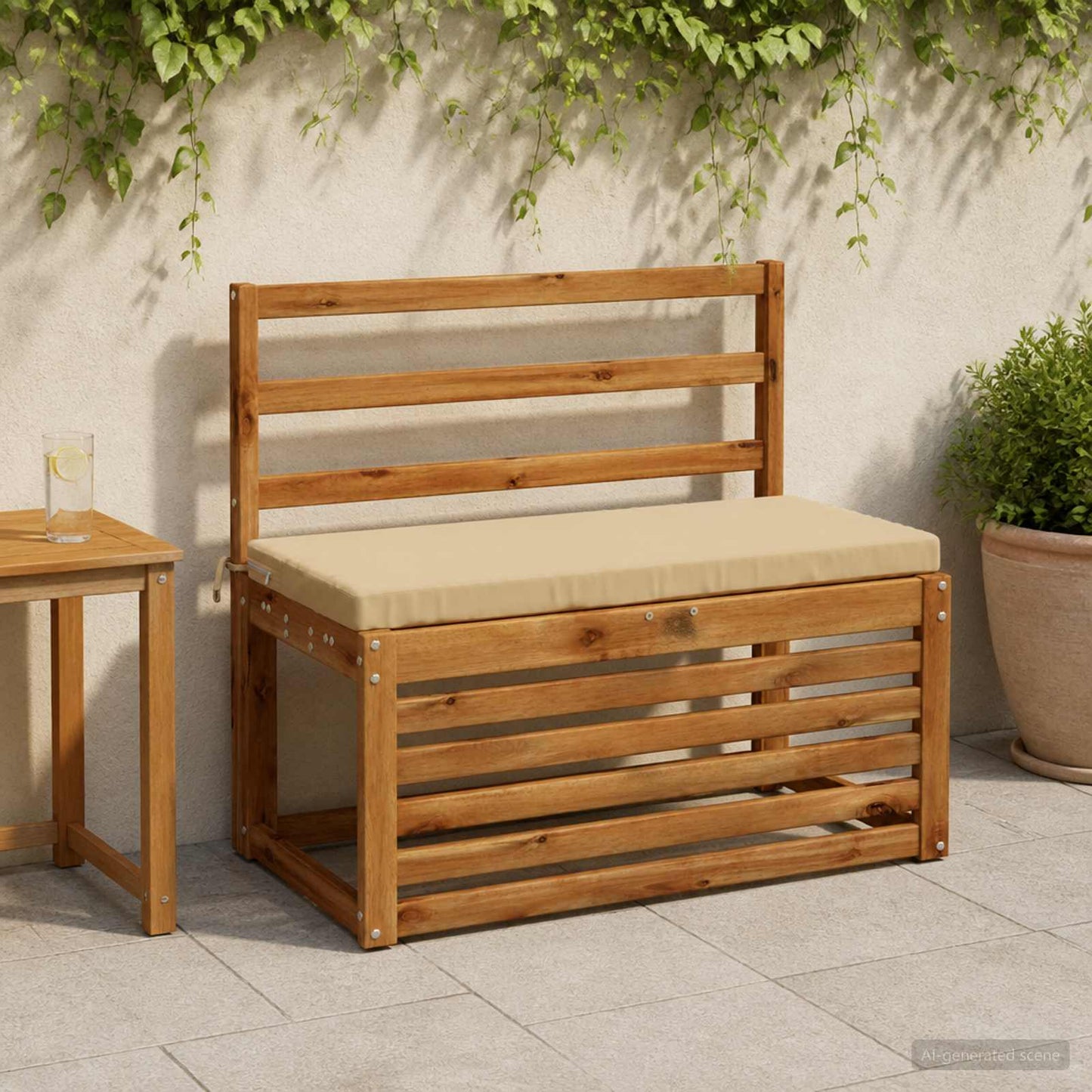 vidaXL Μαξιλάρι πάγκου SOEST 100% Πολυεστέρας Μπεζ 80 x 40 x 5 εκ