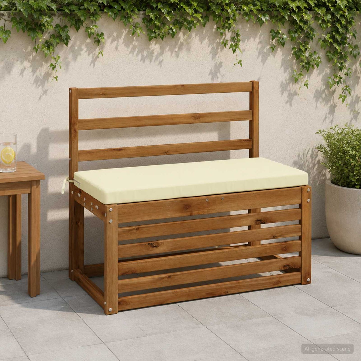 vidaXL Μαξιλάρι πάγκου SOEST 100% Πολυεστέρας Κρεμ 60 x 40 x 5 εκ