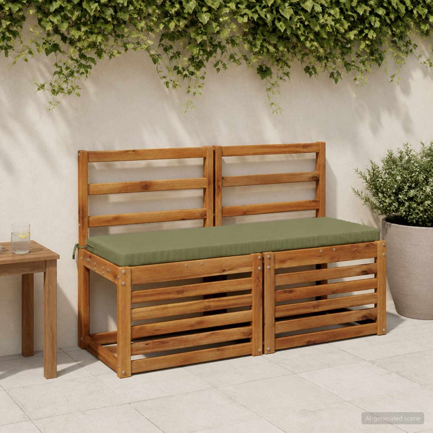 vidaXL Μαξιλάρι πάγκου SOEST 100% Πολυεστέρας Λαδί 110 x 40 x 5 εκ