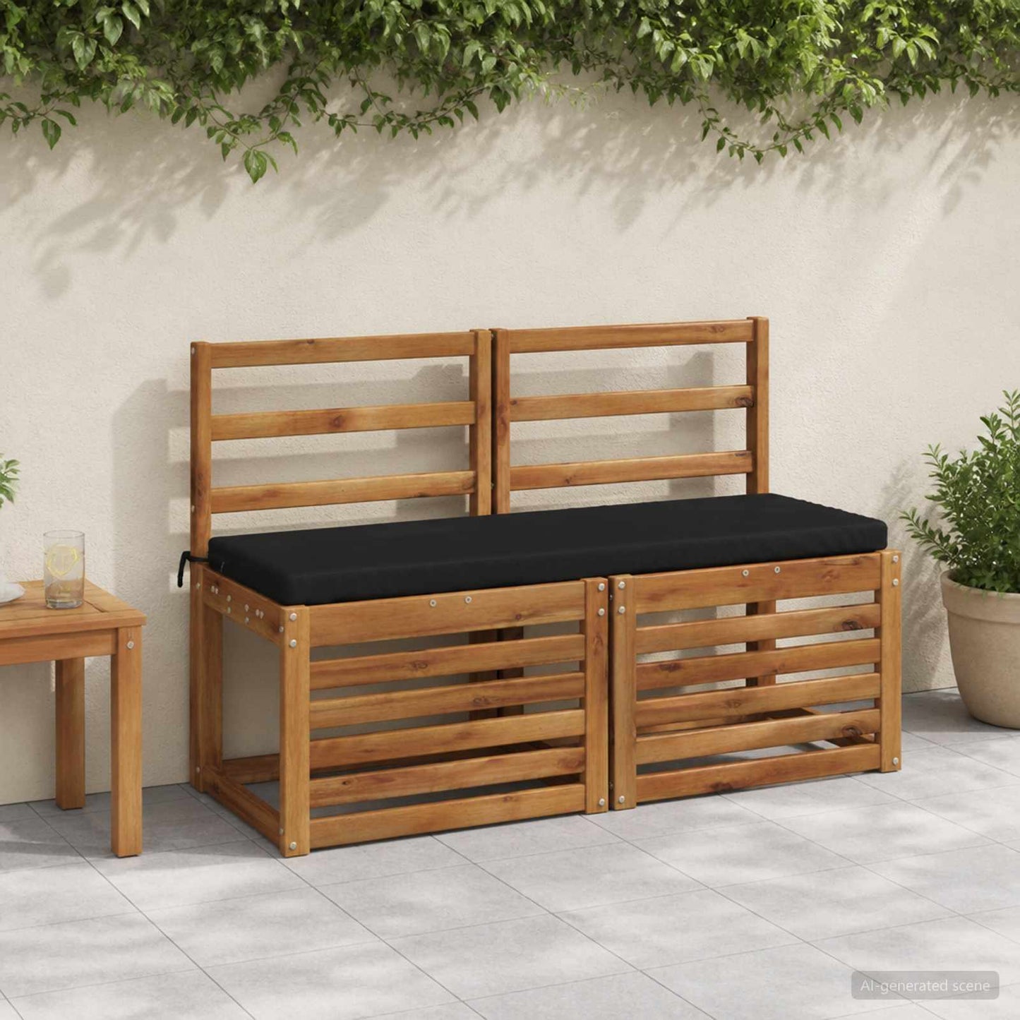 vidaXL Μαξιλάρι πάγκου SOEST 100% Πολυεστέρας Μαύρο 110 x 40 x 5 εκ
