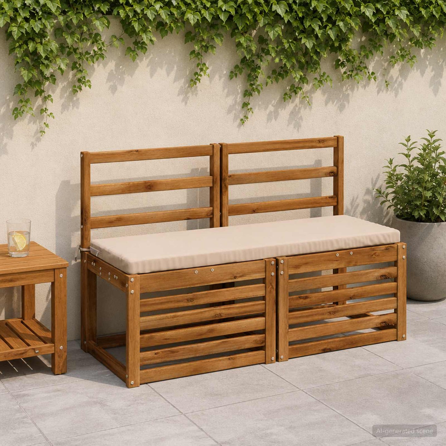 vidaXL Μαξιλάρι πάγκου SOEST 100% Πολυεστέρας Κρεμ 100 x 40 x 5 εκ