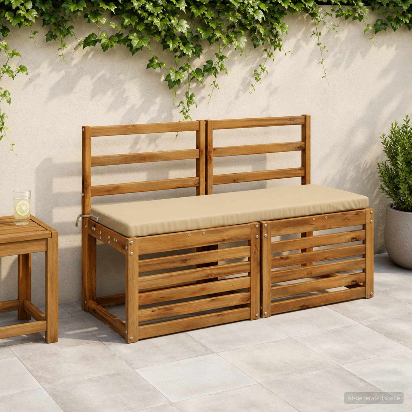 vidaXL Μαξιλάρι πάγκου SOEST 100% Πολυεστέρας Μπεζ 100 x 40 x 5 εκ