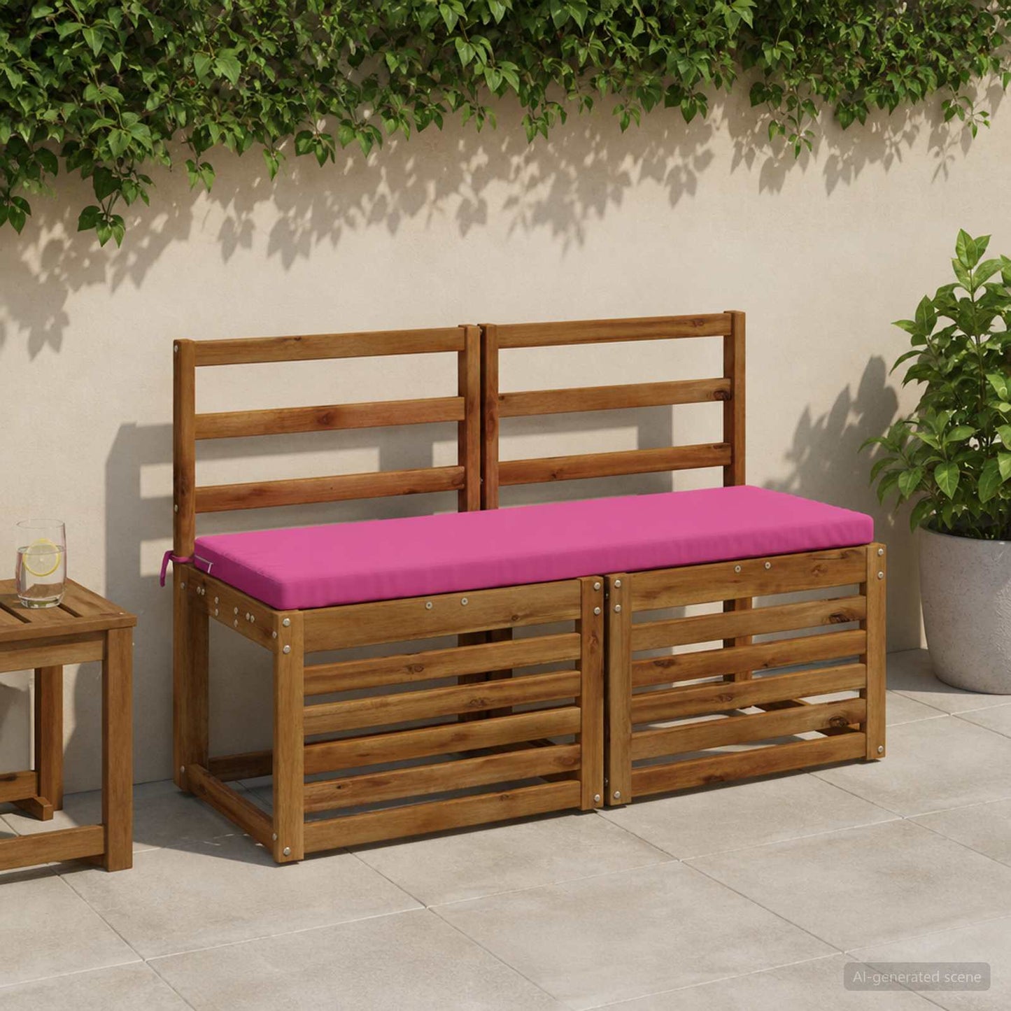 vidaXL Μαξιλάρι πάγκου SOEST 100% Πολυεστέρας Ροζ 100 x 40 x 5 εκ