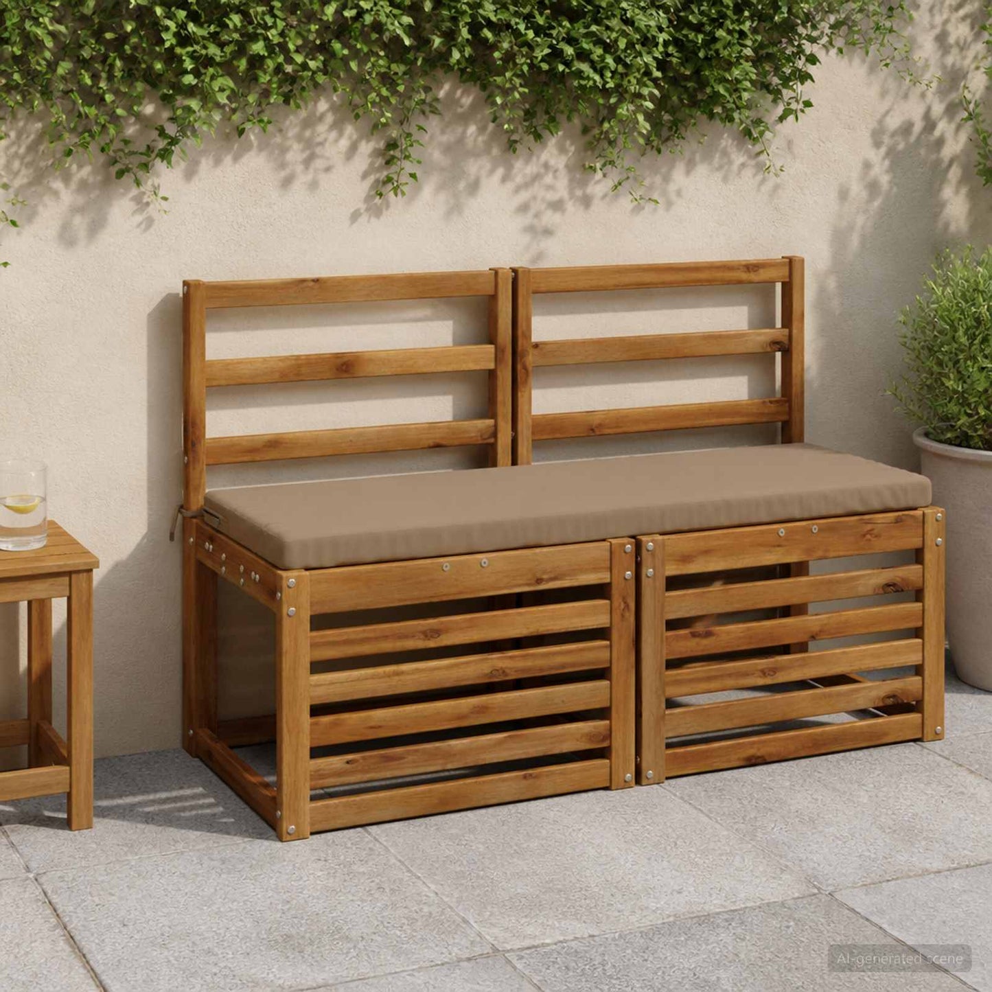 vidaXL Μαξιλάρι πάγκου SOEST 100% Πολυεστέρας Taupe 120 x 40 x 5 εκ.