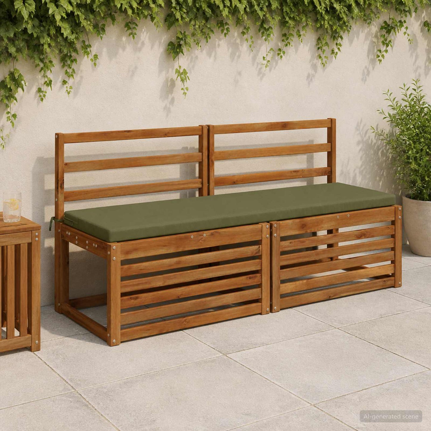 vidaXL Μαξιλάρι πάγκου SOEST 100% Πολυεστέρας Λαδί 160 x 40 x 5 εκ.