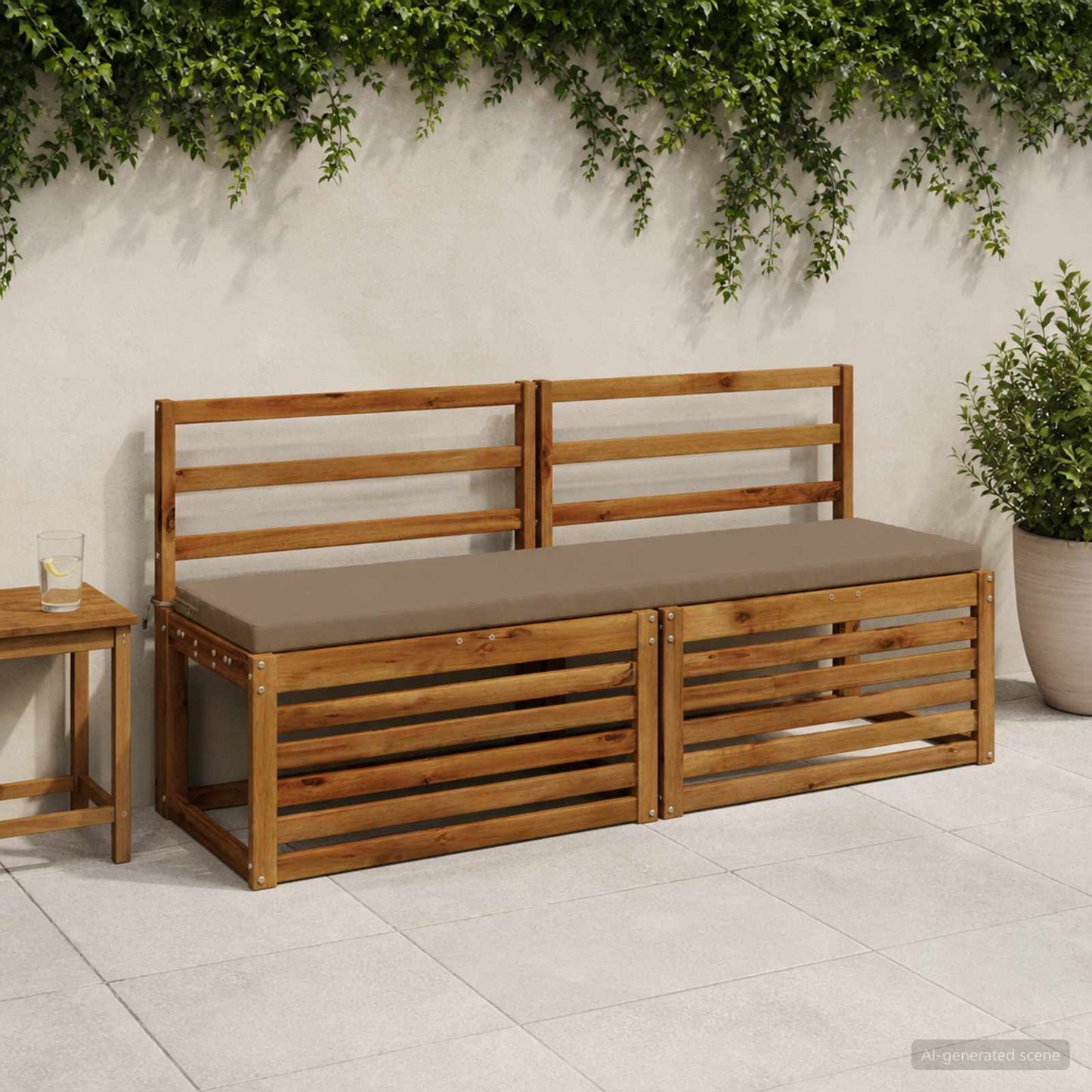 vidaXL Μαξιλάρι πάγκου SOEST 100% Πολυεστέρας Taupe 150 x 40 x 5 εκ