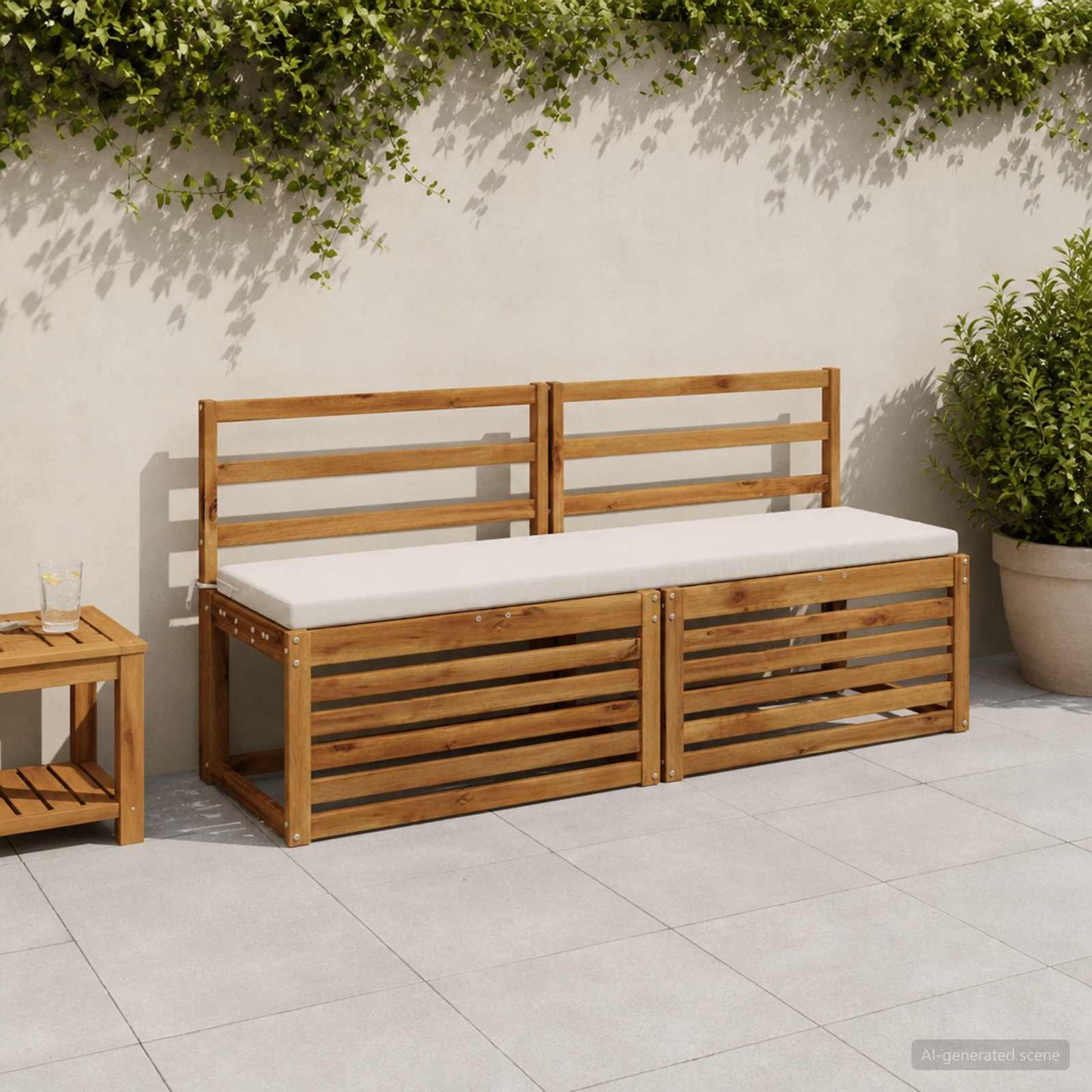 vidaXL Μαξιλάρι πάγκου SOEST 100% Πολυεστέρας Λευκό 160 x 40 x 5 εκ.